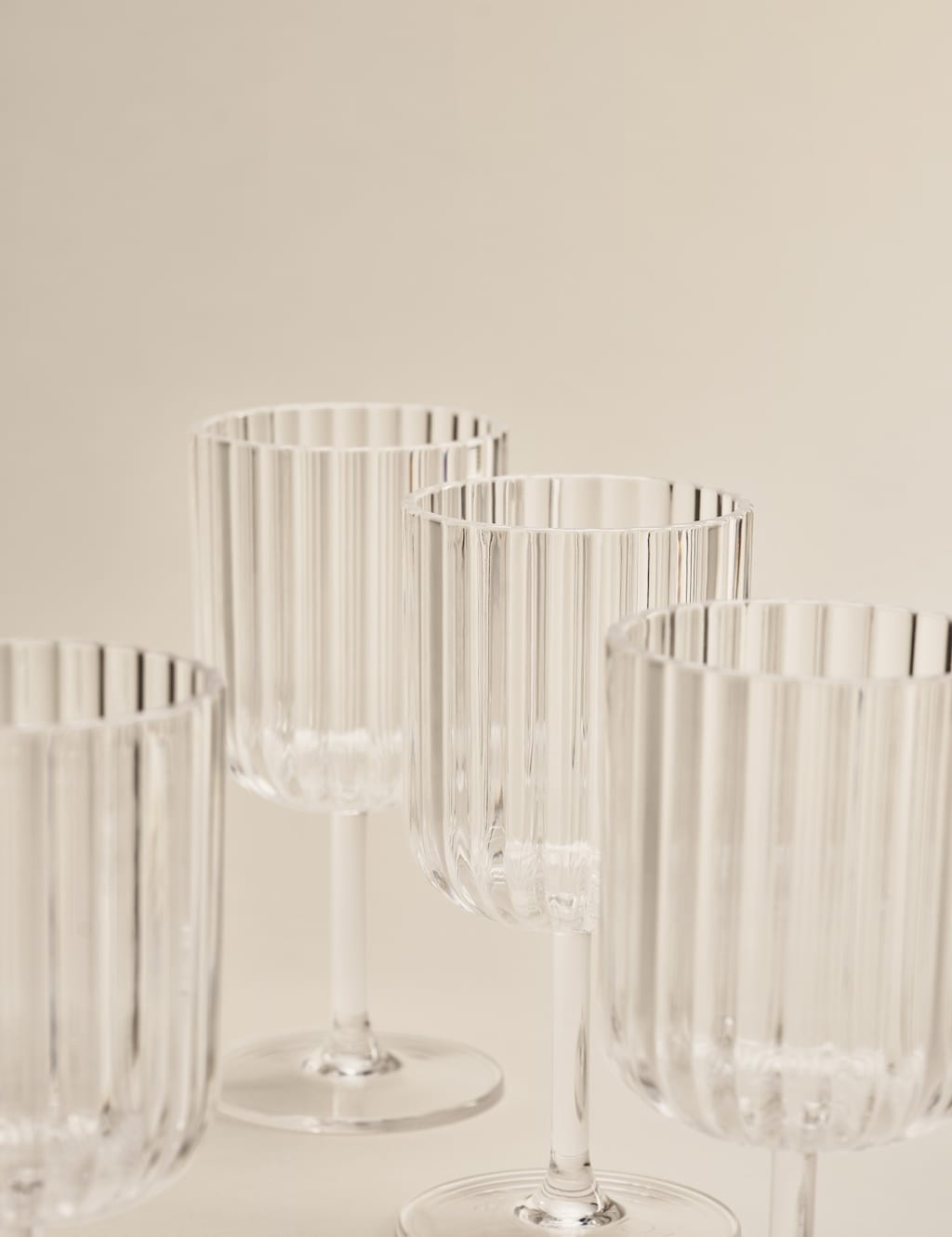 Set of 4 Ribbed Picnic Wine Glasses 5 of 5