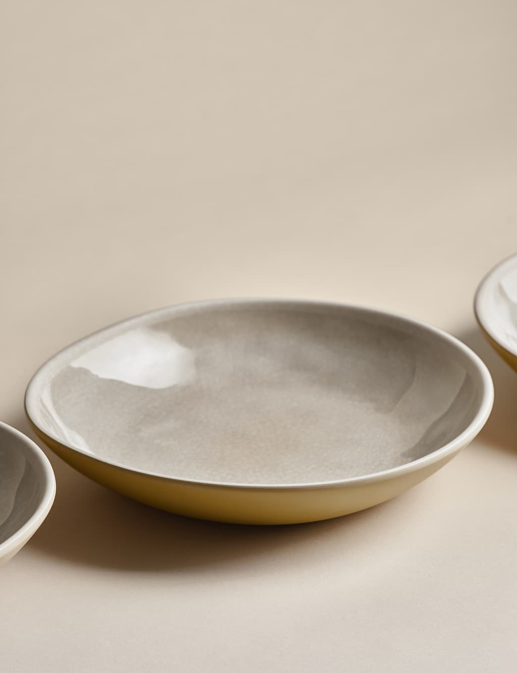 Set of 4 Linen Reactive Picnic Pasta Bowls 5 of 5