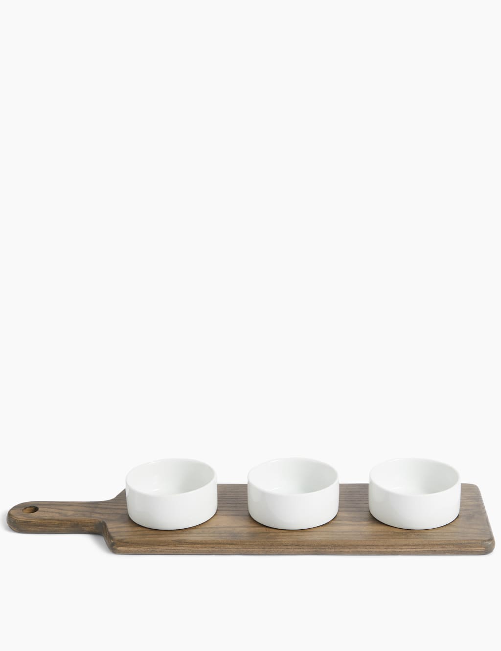 Set of 3 Dip Bowls with Wooden Platter 1 of 4