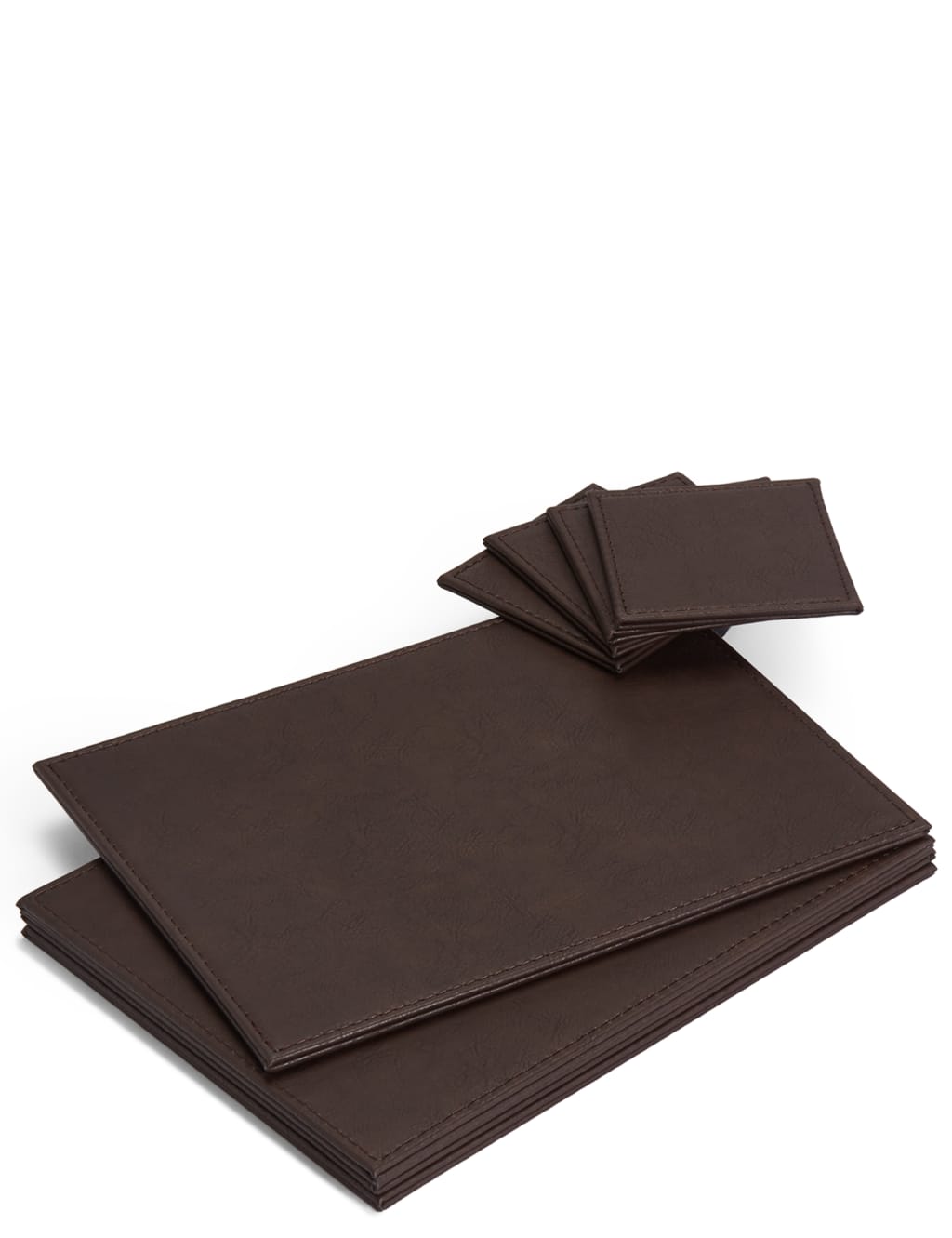 Set of 4 Faux Leather Placemats & Coasters 1 of 6