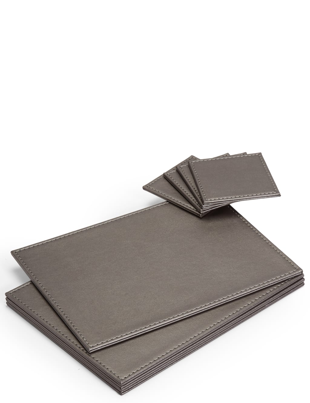 Set of 4 Faux Leather Placemats & Coasters 1 of 6