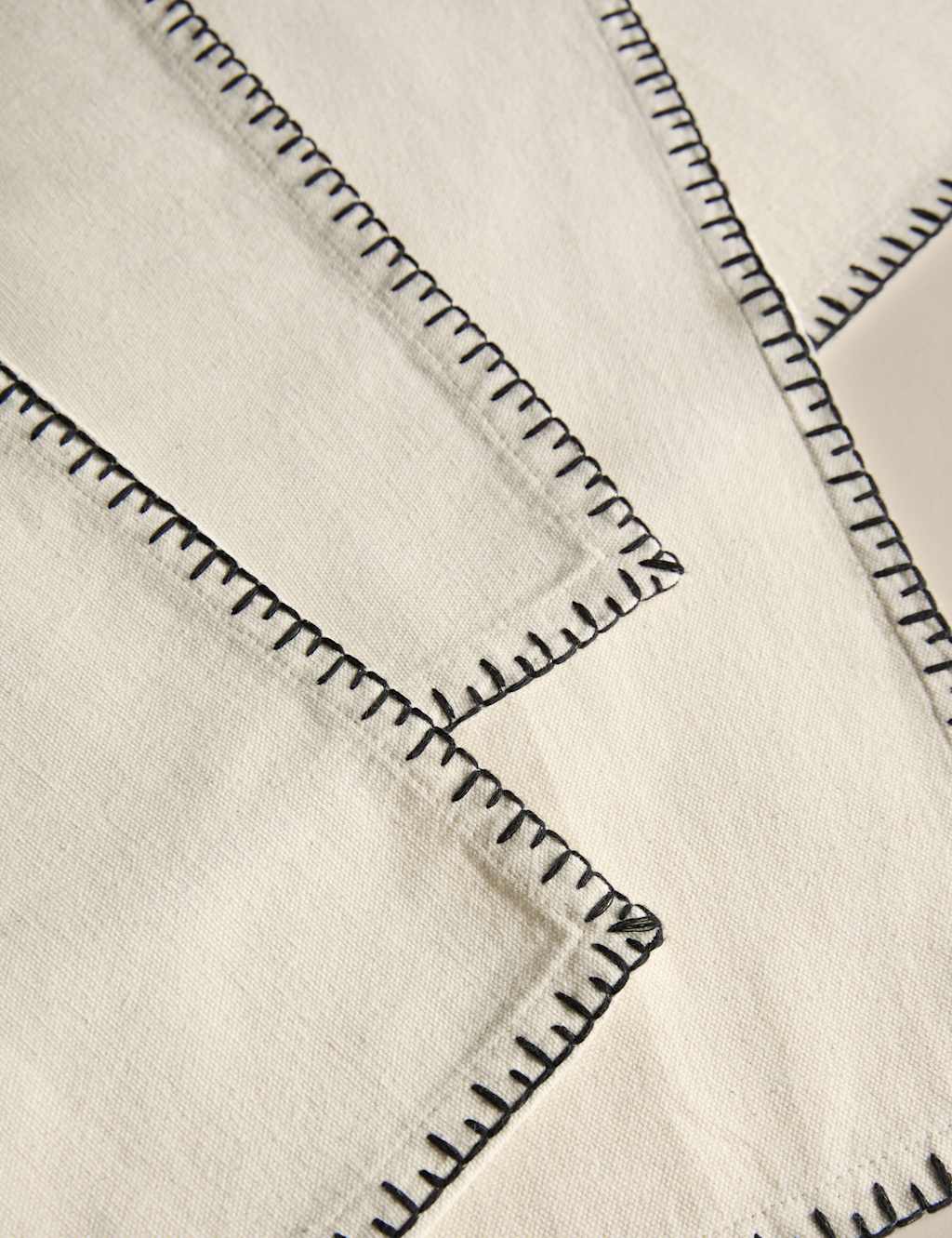 Set of 4 Pure Cotton Blanket Stitch Napkins 3 of 4