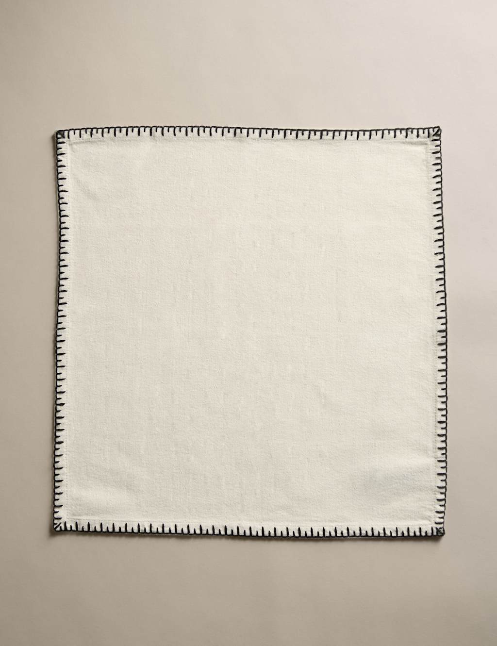 Set of 4 Pure Cotton Blanket Stitch Napkins 4 of 4