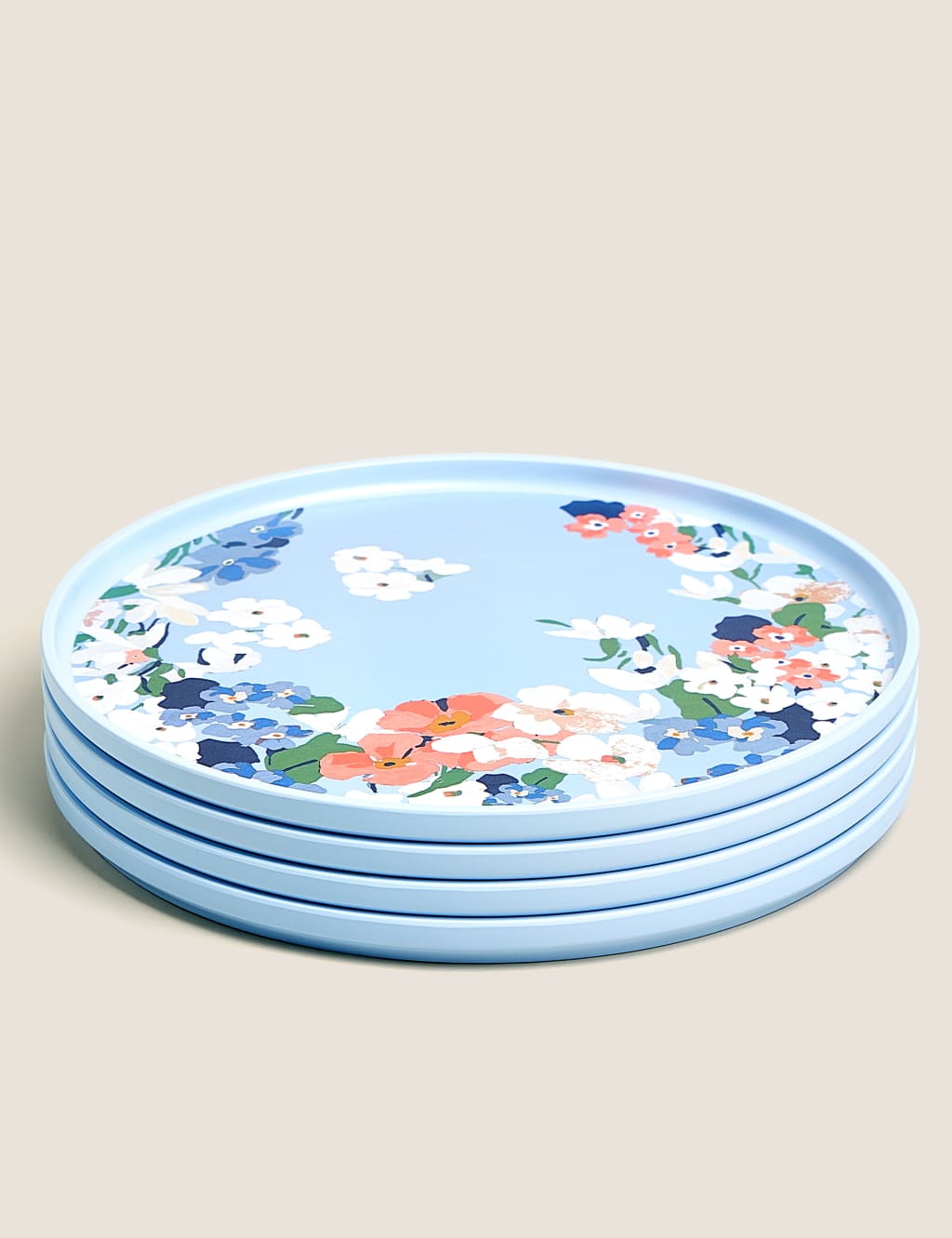 Set of 4 Joules Floral Picnic Plates 3 of 5