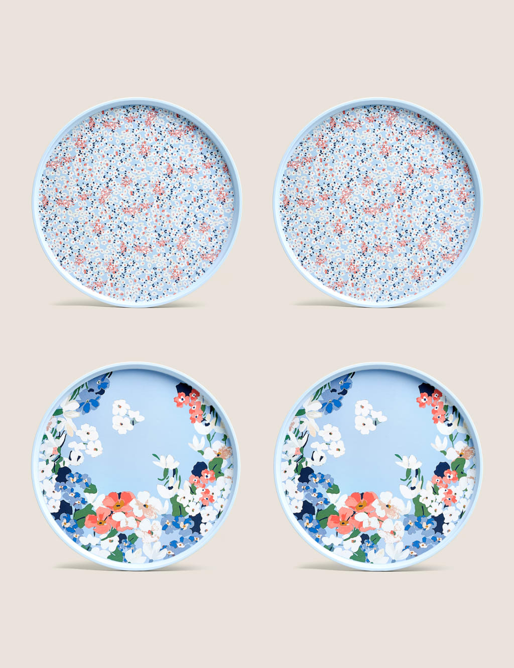 Set of 4 Joules Floral Picnic Plates 2 of 5