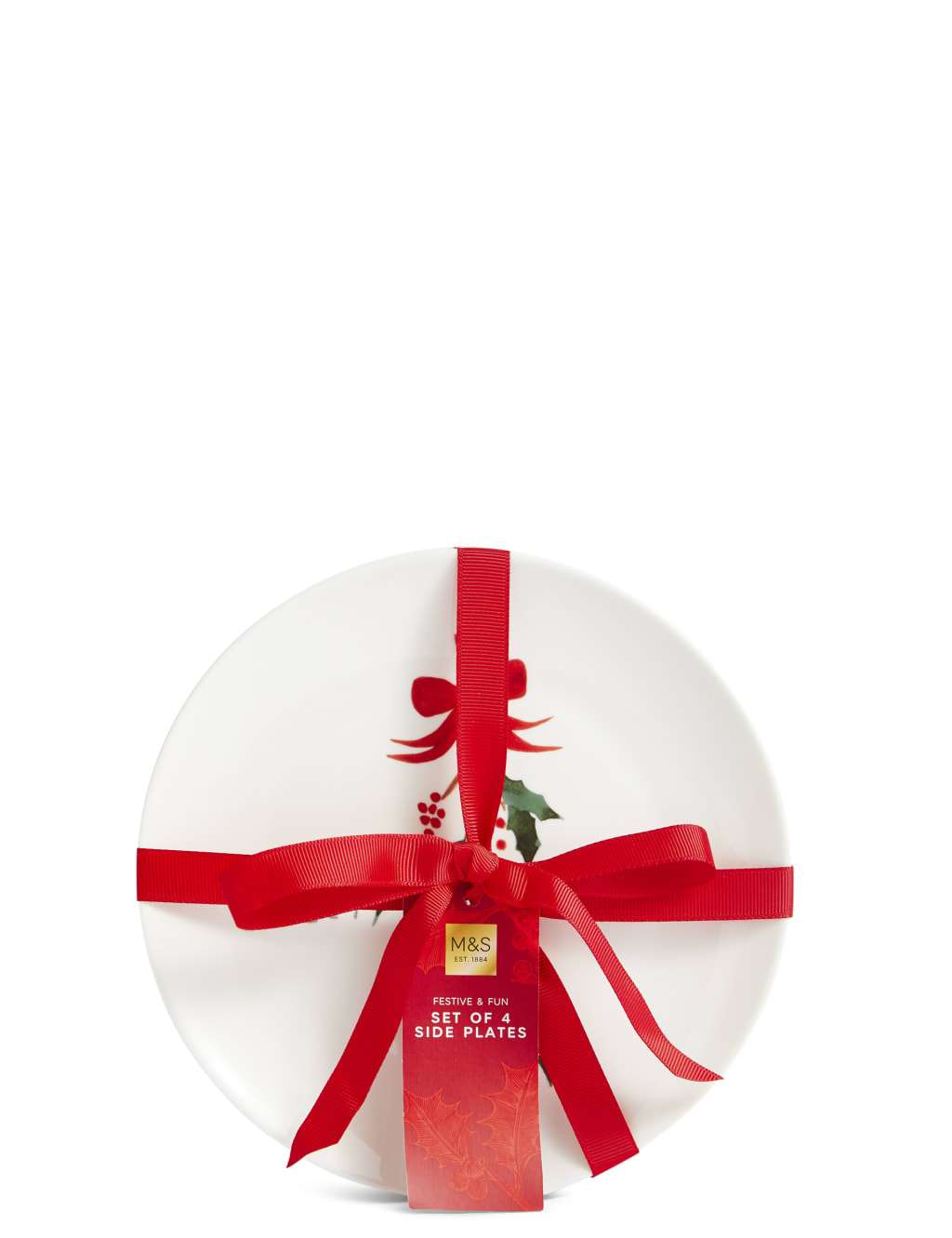 Set of 4 Christmas Slogan Side Plates 8 of 8