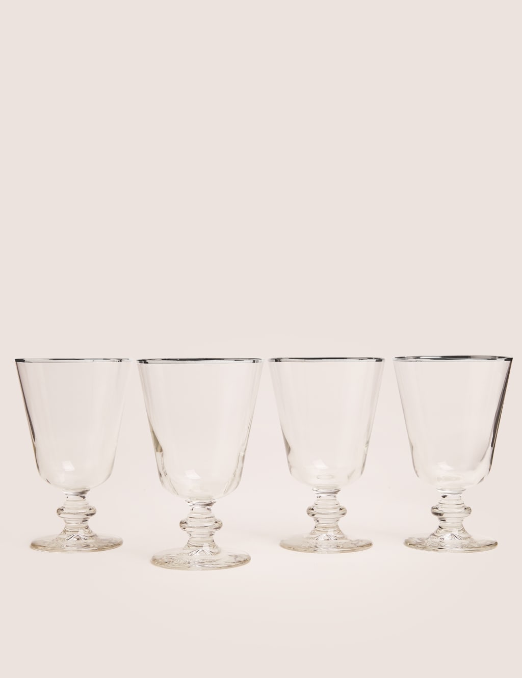 Set of 4 Metallic Rim Wine Glasses 1 of 3