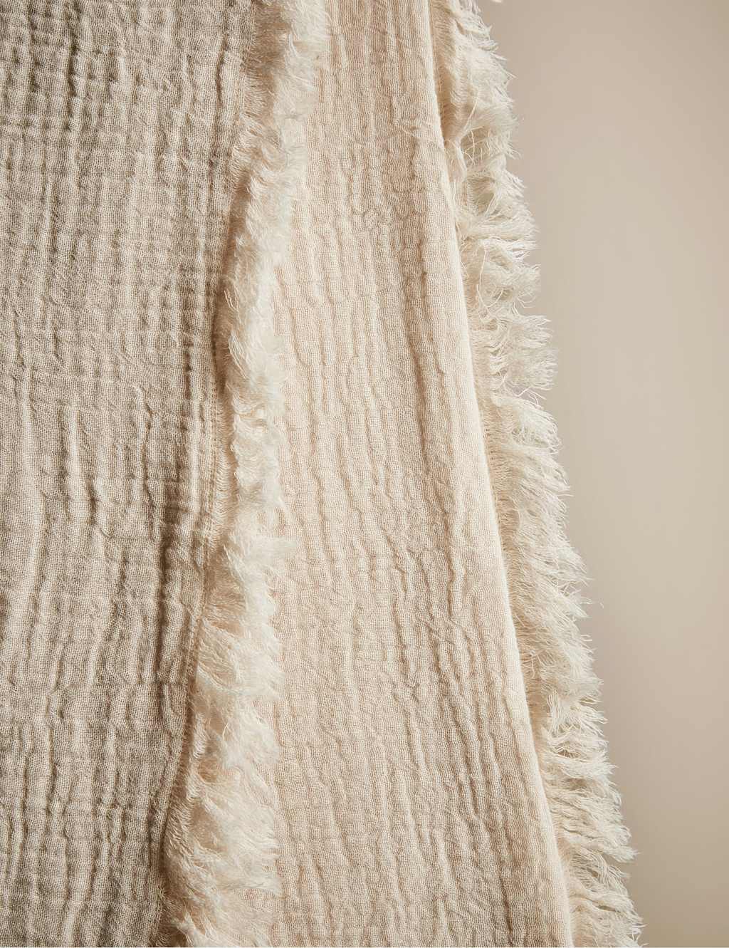 Pure Cotton Frayed Edge Muslin Tablecloth 4 of 7