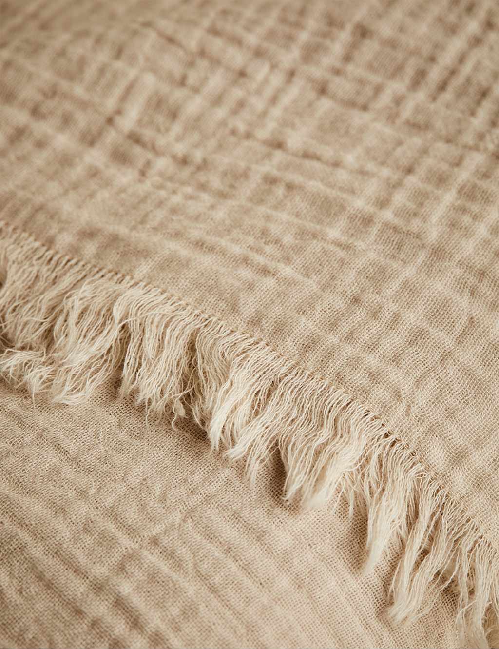 Pure Cotton Frayed Edge Muslin Tablecloth 6 of 7