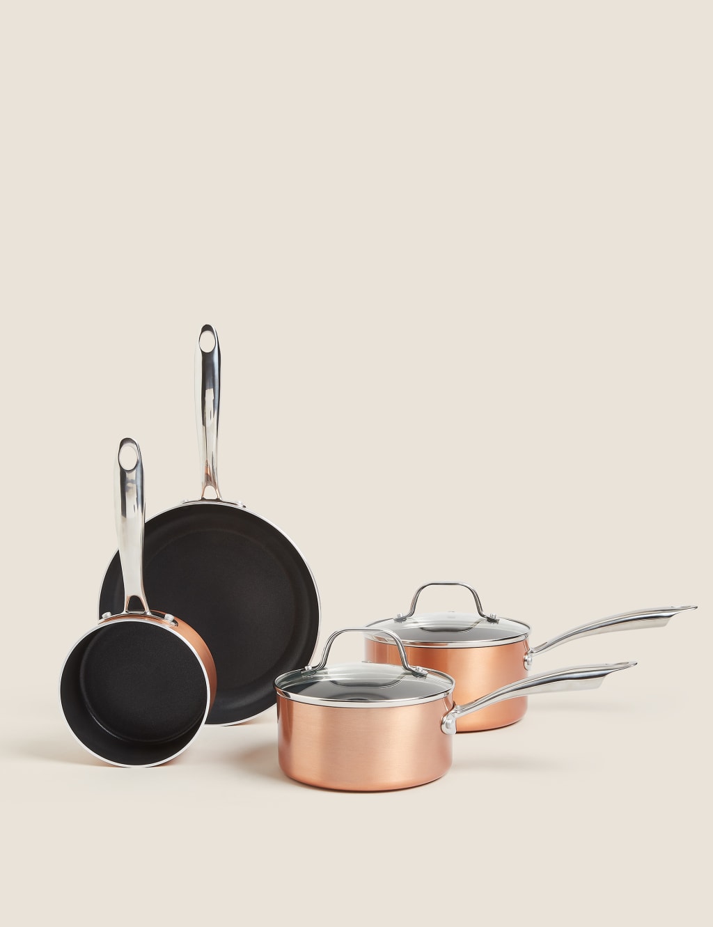4 Piece Copper Aluminium Non-Stick Pan Set 2 of 4