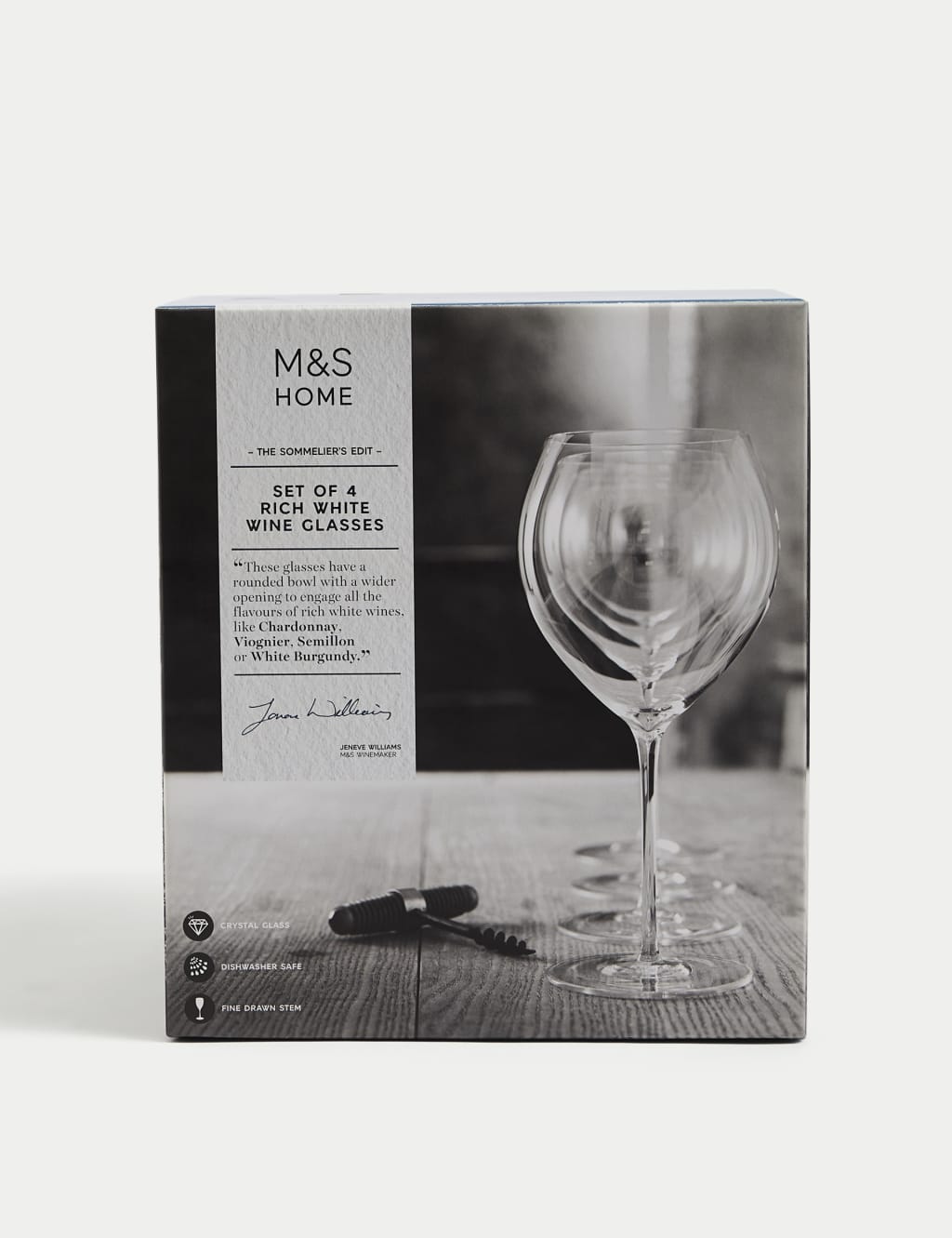Set of 4 Rich White Wine Glasses 4 of 5