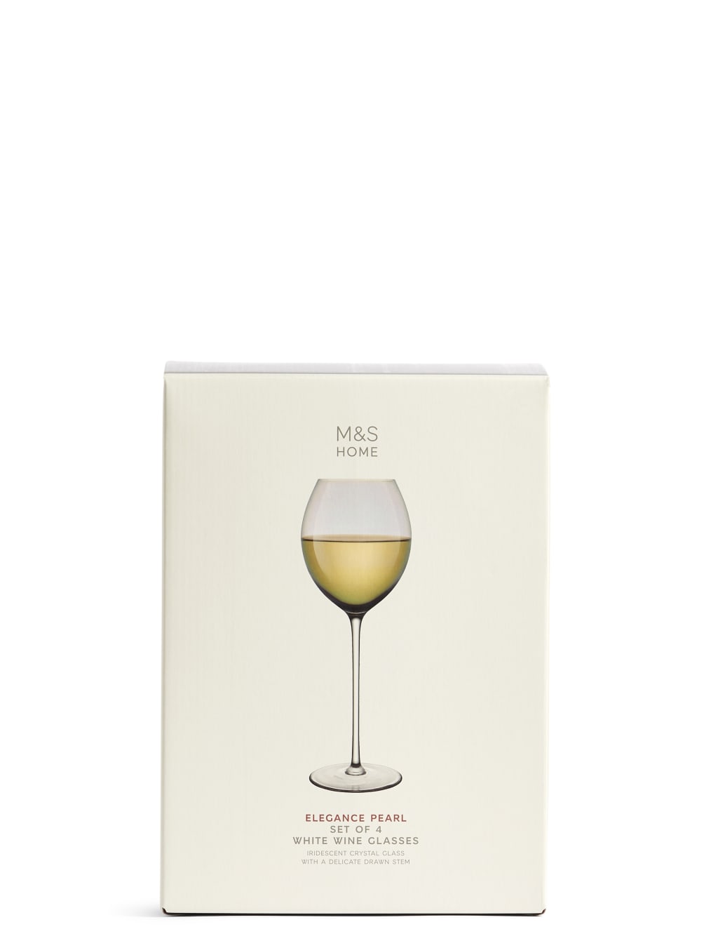 Set of 4 Elegance Pearl White Wine Glasses 3 of 3