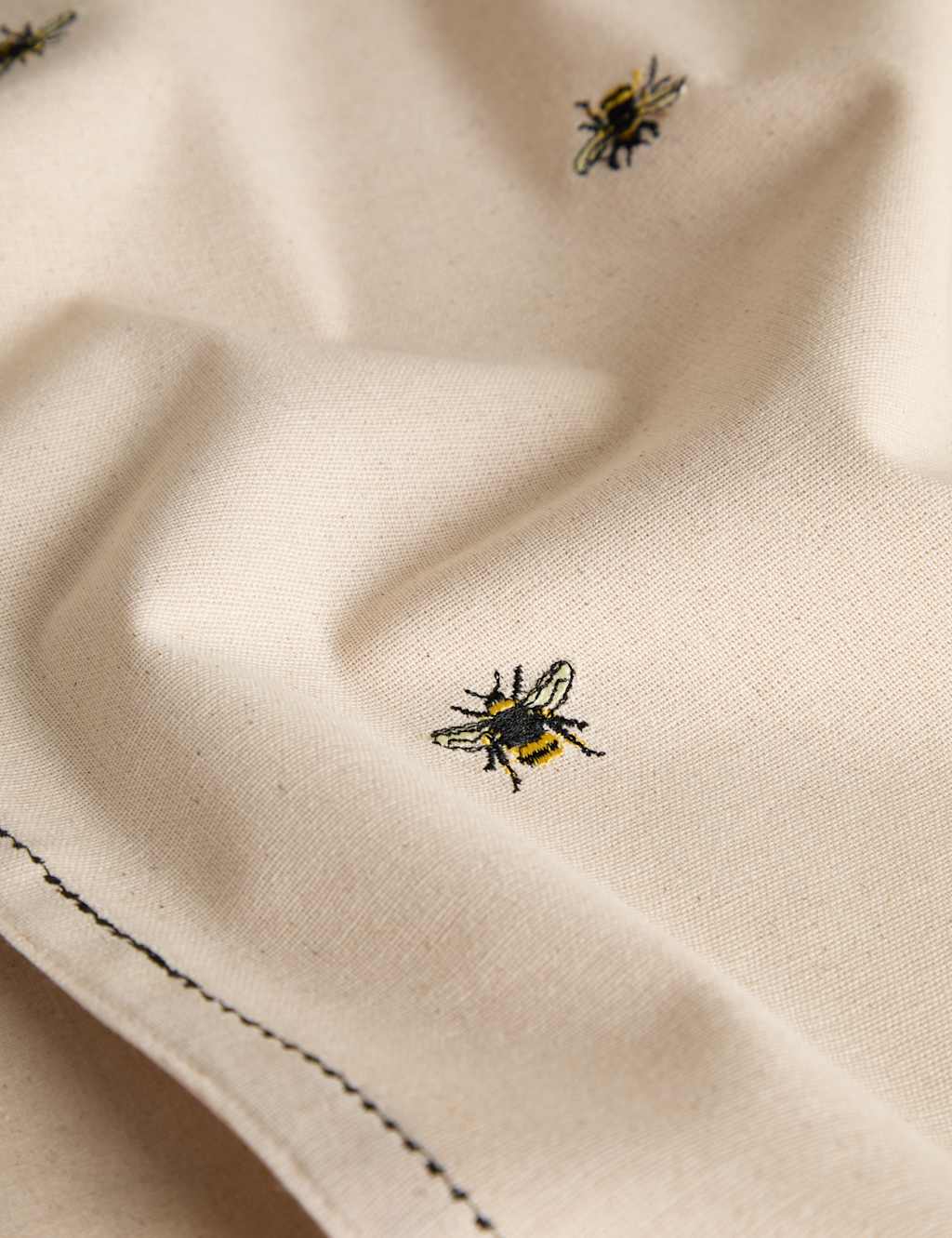 Pure Cotton Embroidered Bee Table Runner 6 of 7