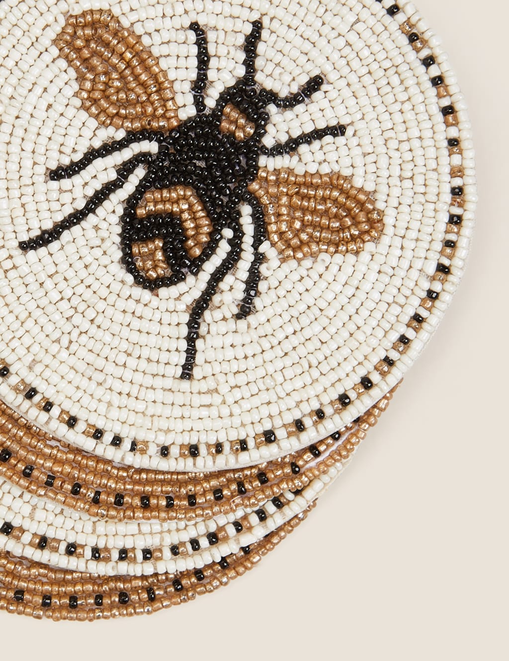 Set of 4 Beaded Bee Coasters 3 of 4