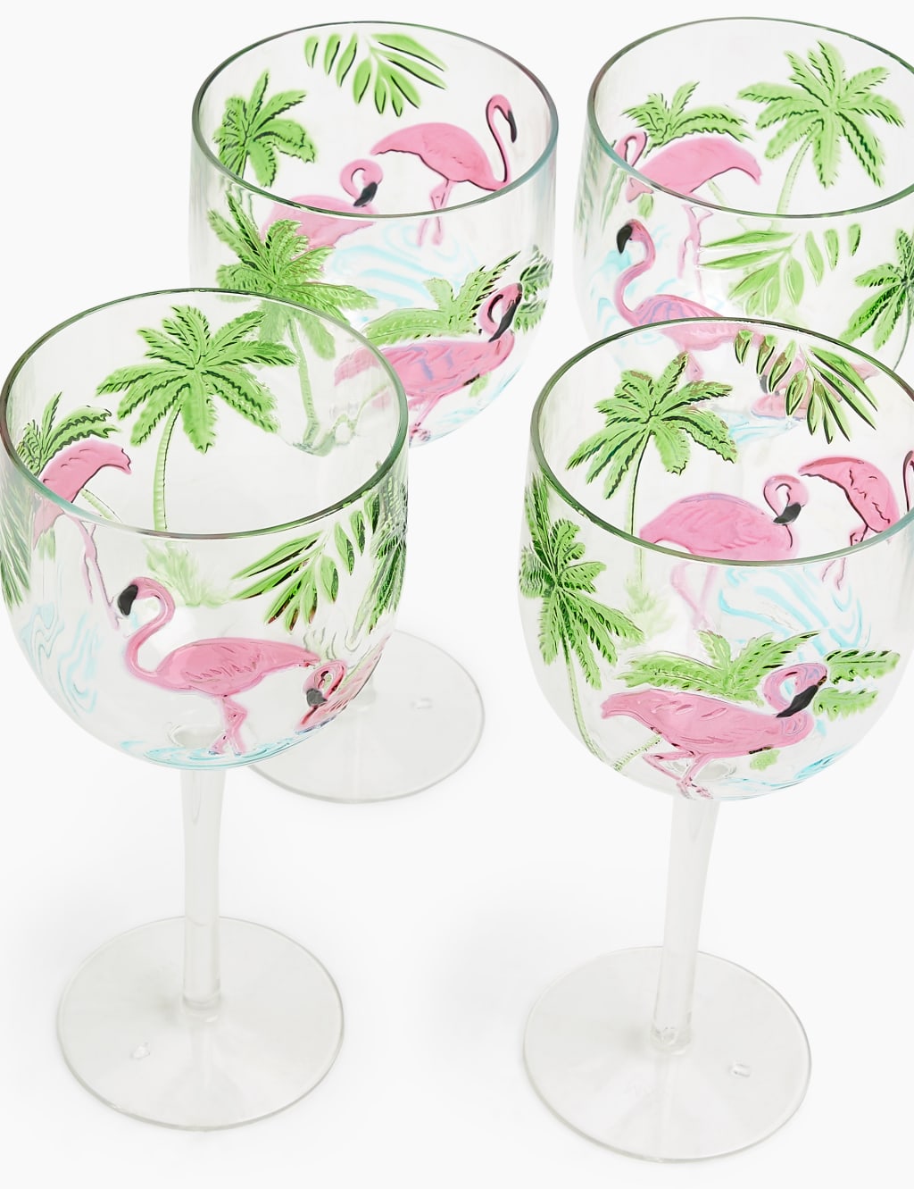 Set of 4 Flamingo Picnic Wine Glasses 2 of 4