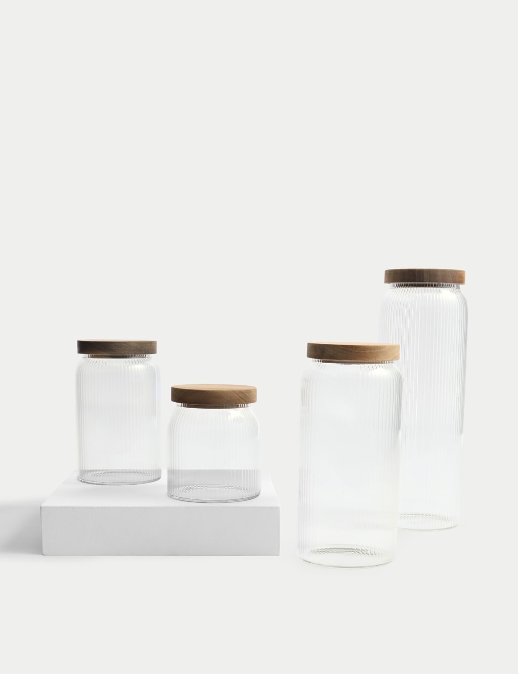 Large Ribbed Glass Storage Jar 4 of 4