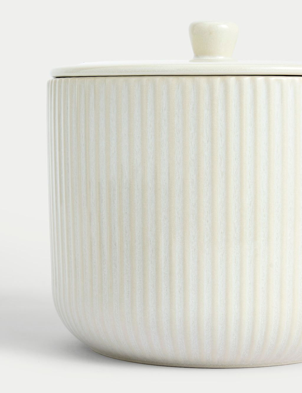 Wide Ribbed Glazed Storage Jar 3 of 3