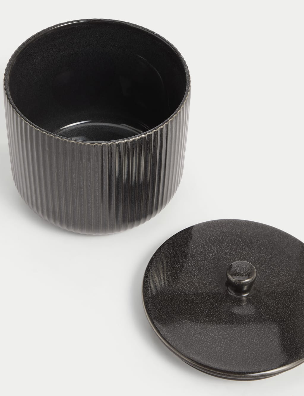 Wide Ribbed Glazed Storage Jar 2 of 3