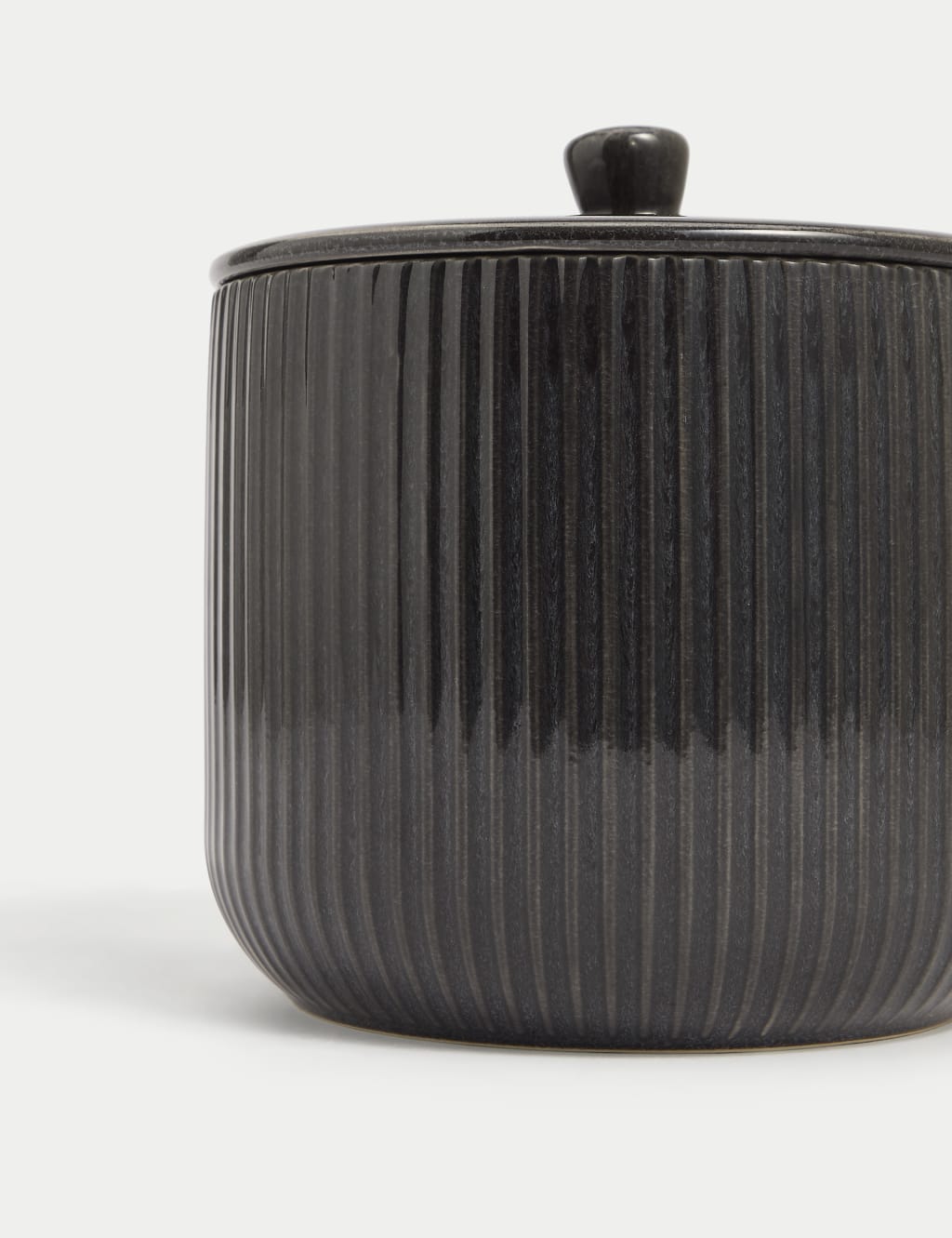 Wide Ribbed Glazed Storage Jar 3 of 3