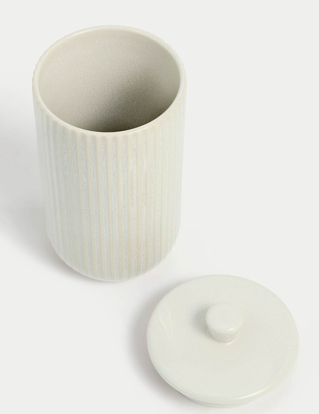 Large Ribbed Glazed Storage Jar 2 of 3