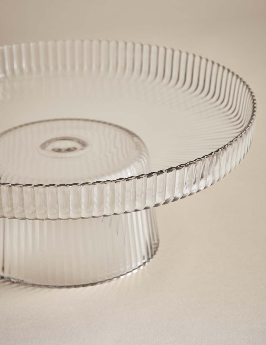 Glass Ribbed Cake Stand 2 of 4