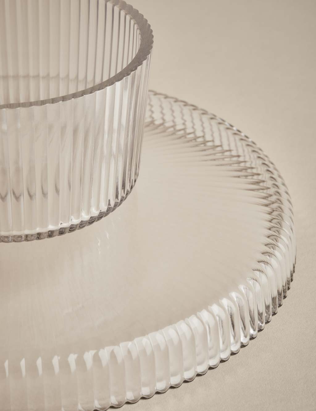Glass Ribbed Cake Stand 4 of 4