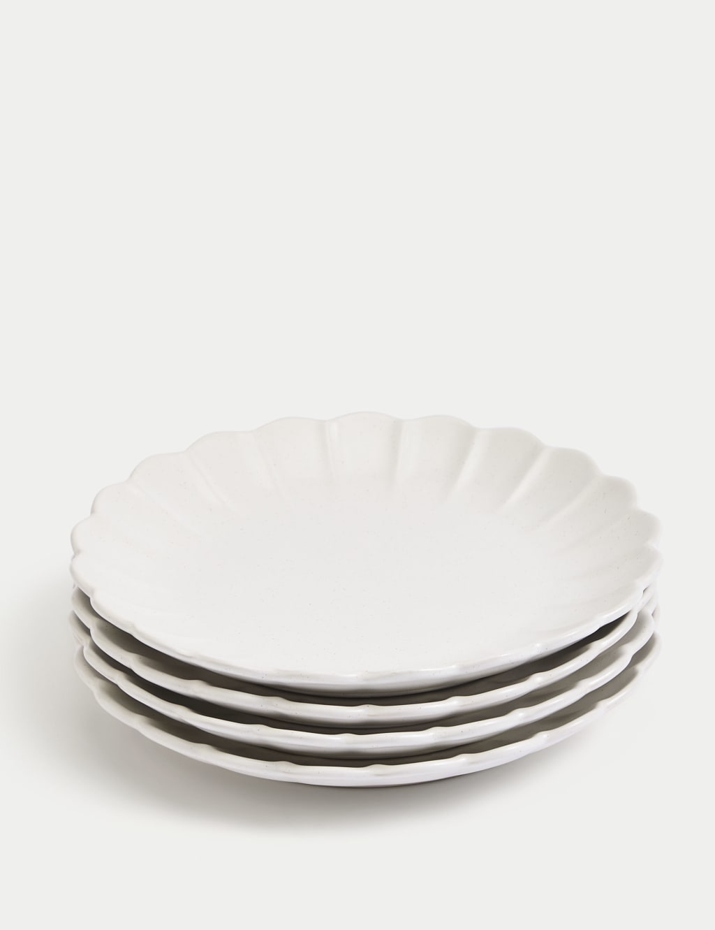 Set of 4 Scallop Dinner Plates M S Collection M S