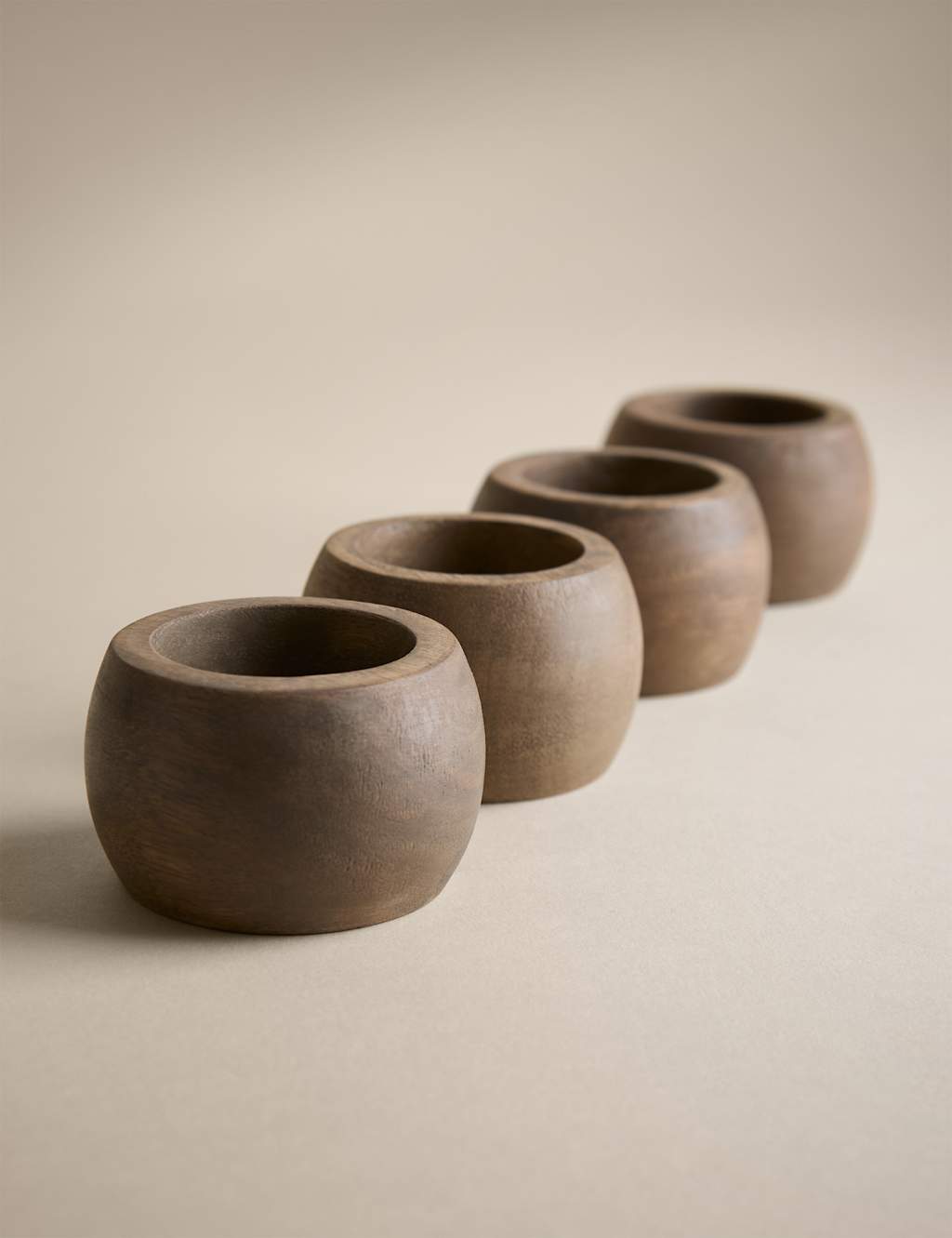 Set of 4 Wooden Napkin Rings 3 of 3