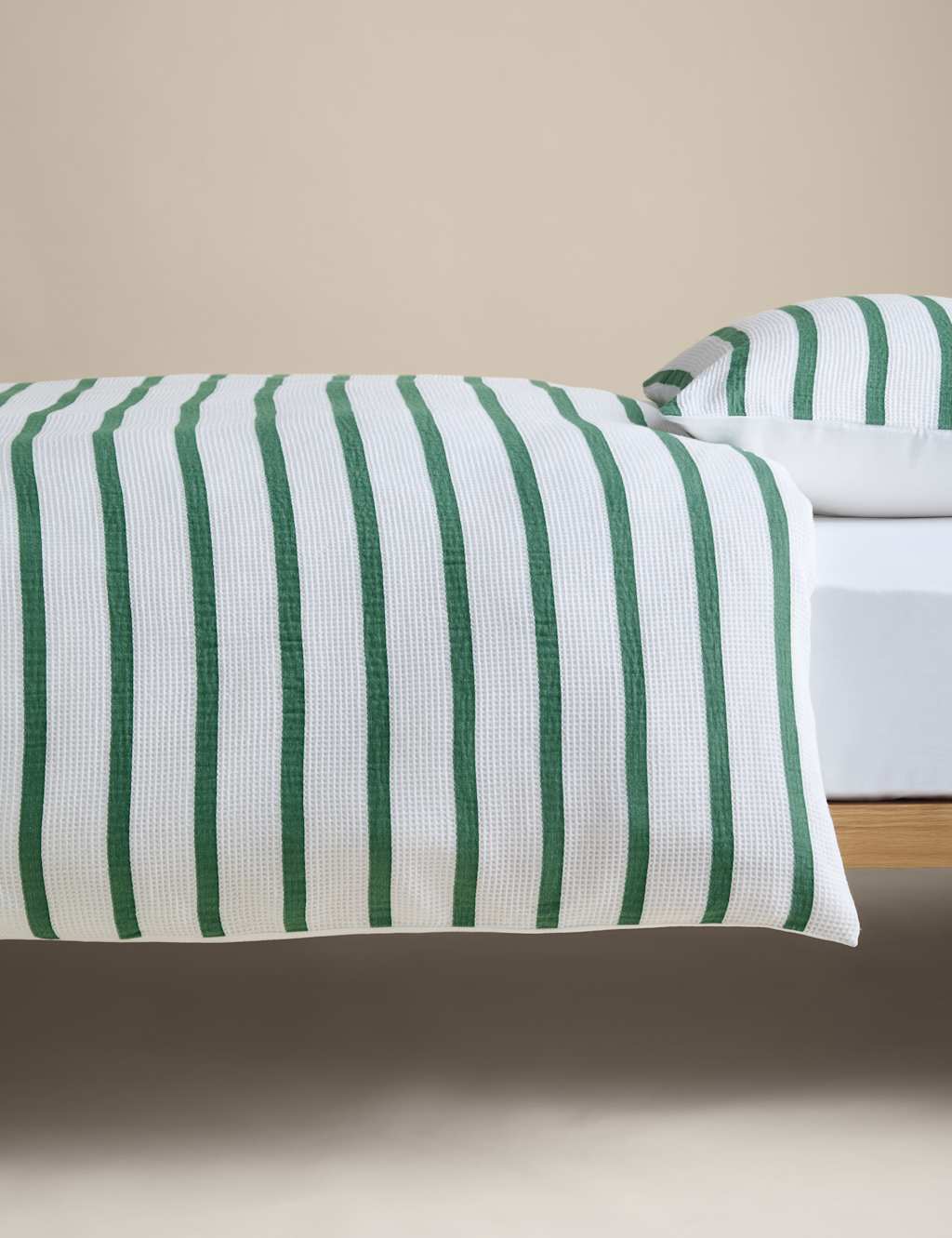 Pure Cotton Contrast Striped Waffle Bedding Set 4 of 6