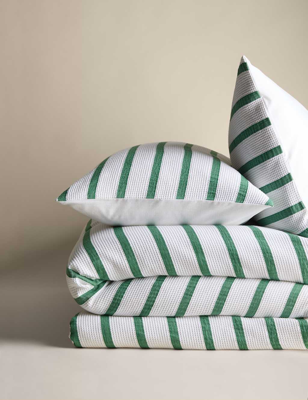 Pure Cotton Contrast Striped Waffle Bedding Set 2 of 6