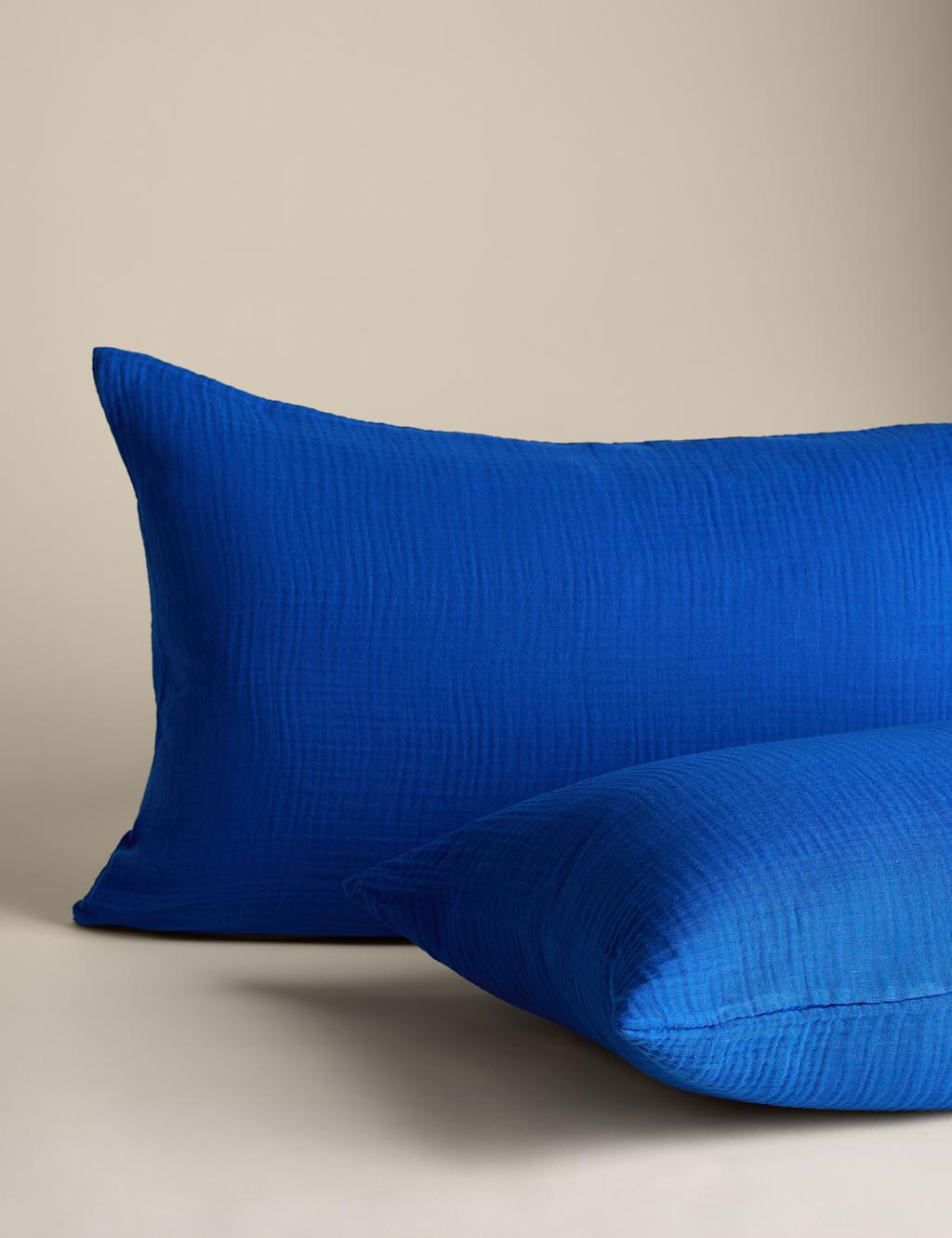 2pk Pure Cotton Muslin Pillowcases 2 of 3