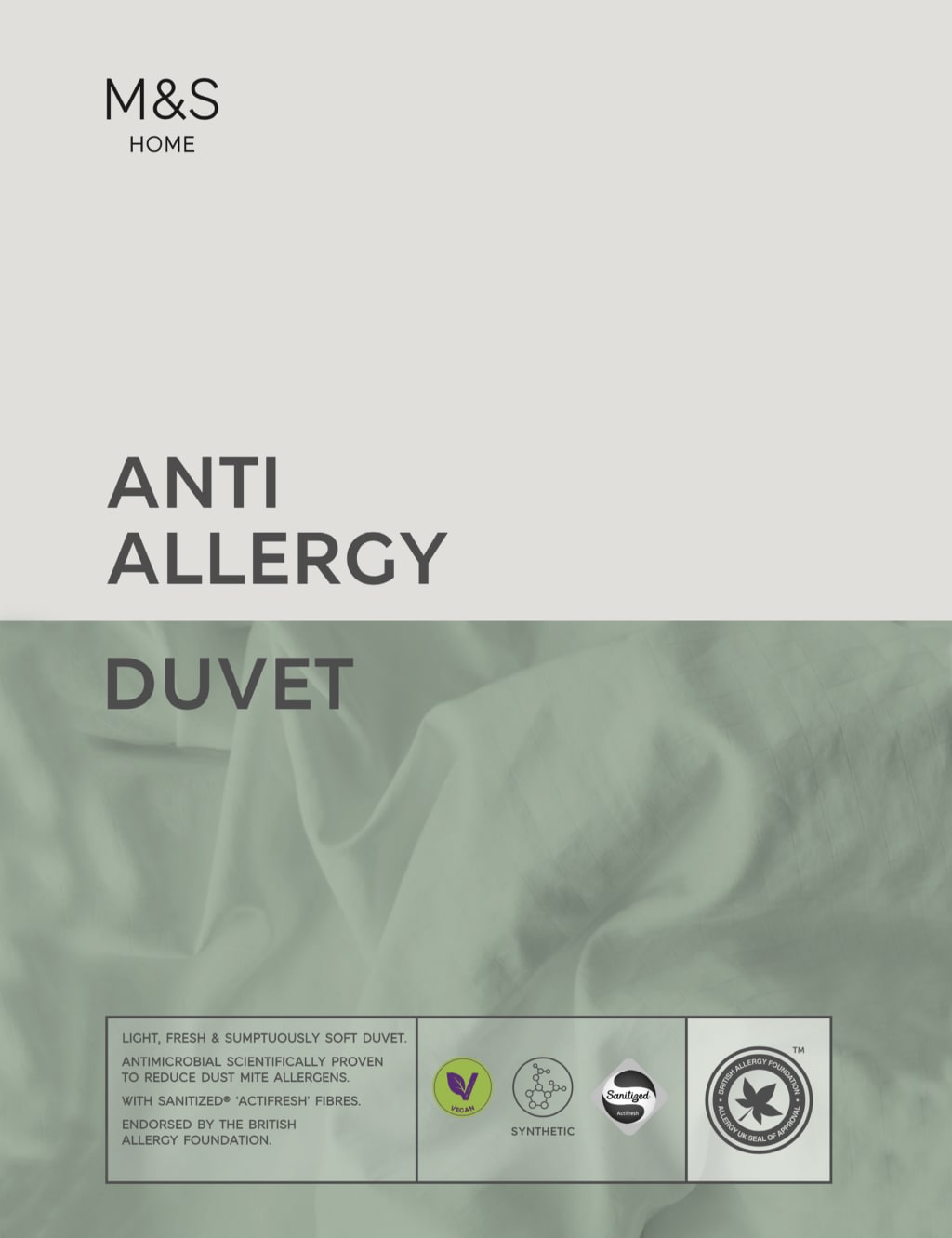 M&s anti allergy duvet top