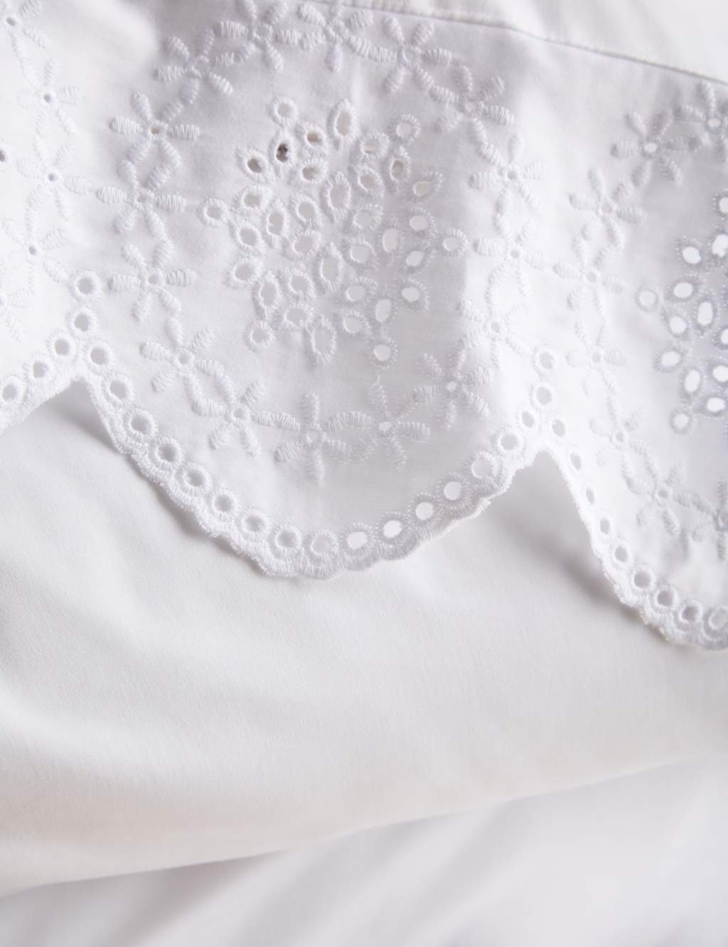 Pure Cotton Broderie Anglaise Bedding Set 6 of 7