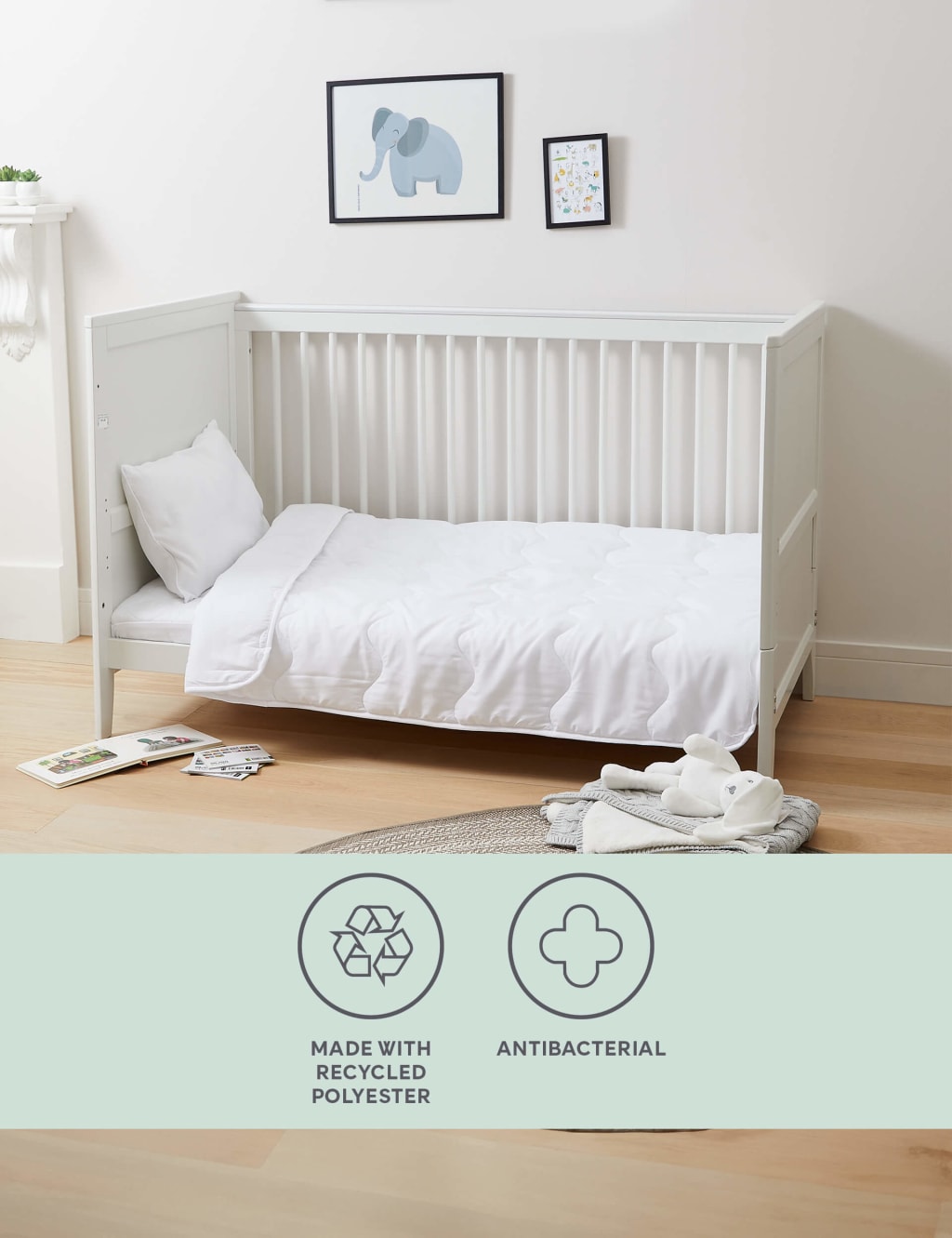 Antibacterial Cot Bed Duvet Pillow Set M S Collection M S