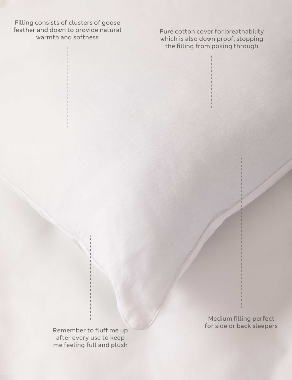 2pk Goose Feather Down Medium Pillows M S Collection M S