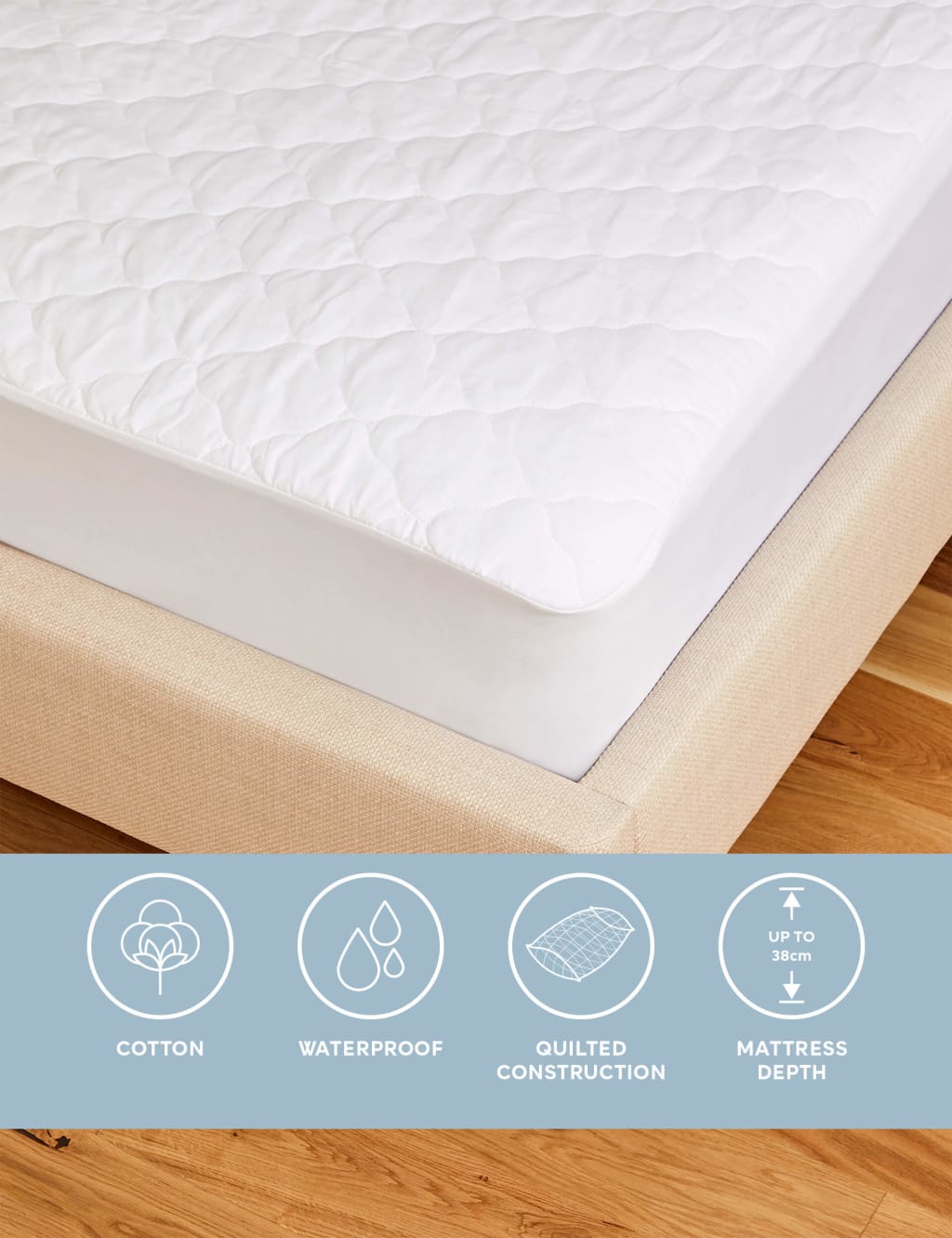 Quilted Waterproof Extra Deep Mattress Protector 1 of 4