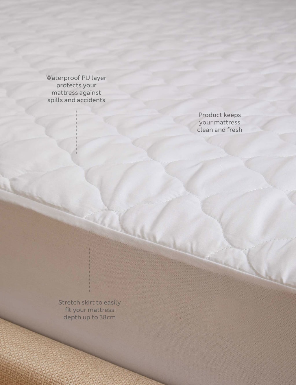 Quilted Waterproof Extra Deep Mattress Protector 4 of 4