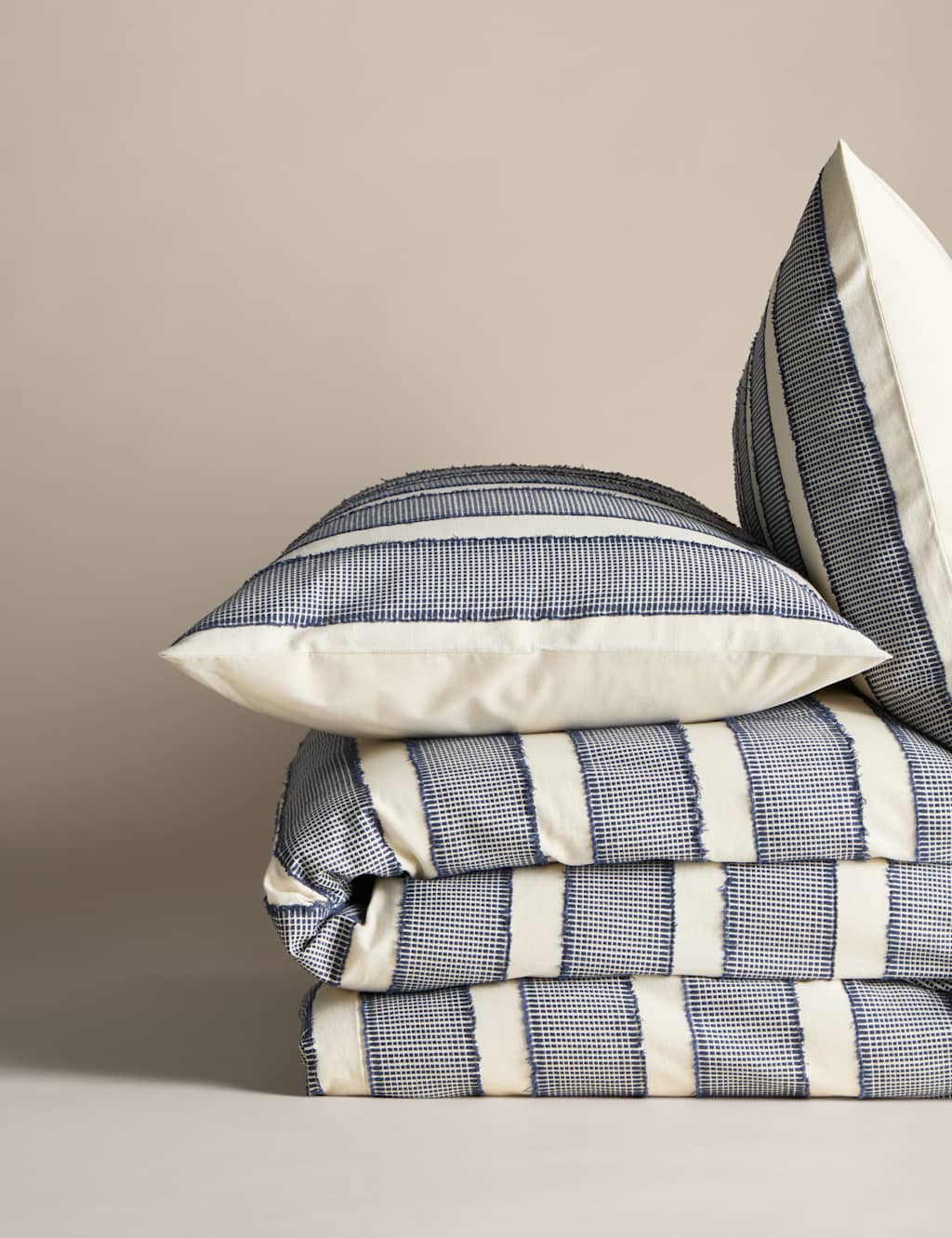 Pure Cotton Tufted Stripe Bedding Set 2 of 6