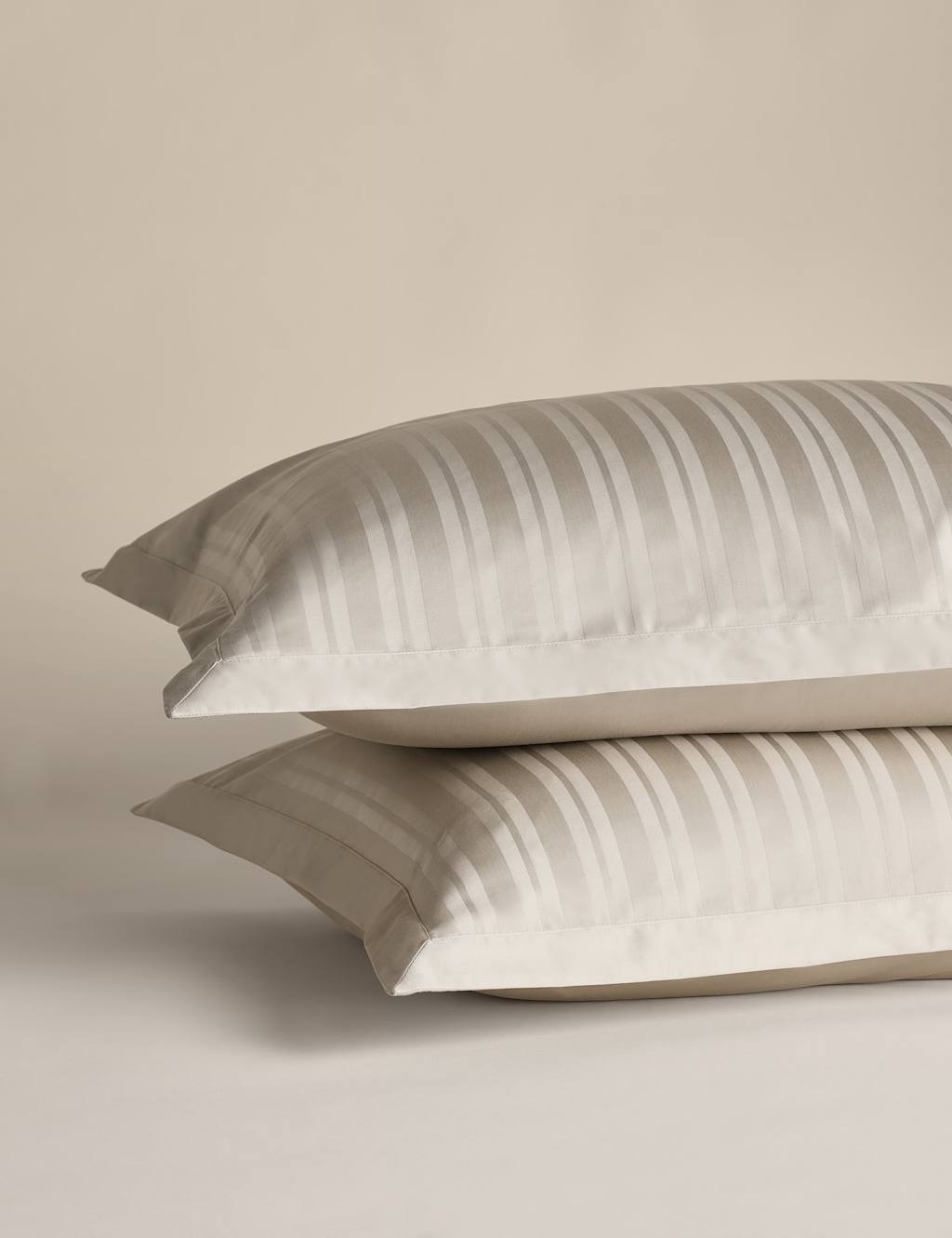 2 Pack Pure Cotton Stripe Jacquard Pillowcases 2 of 3