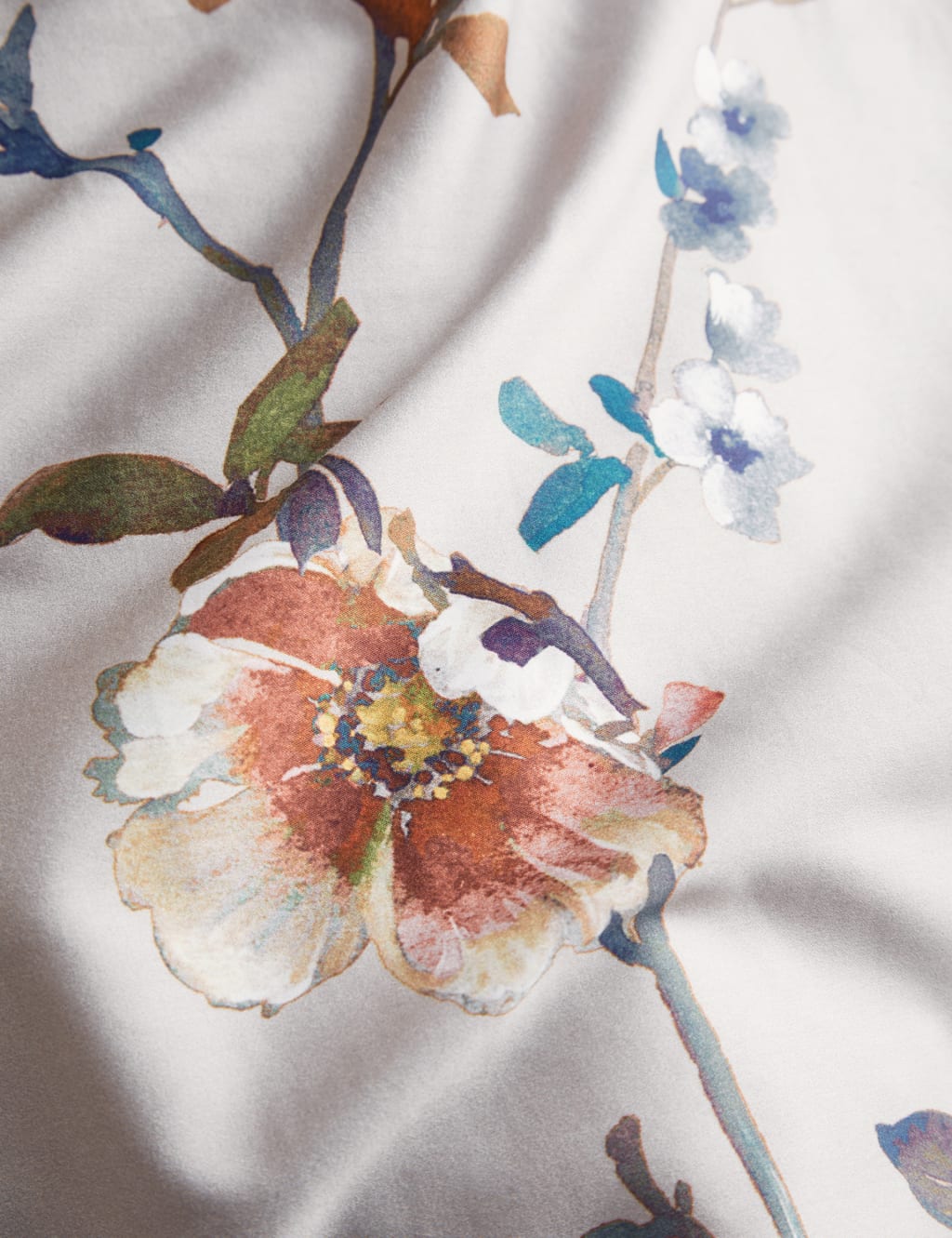 Pure Cotton Solene Painted Blooms Bedding Set 5 of 5
