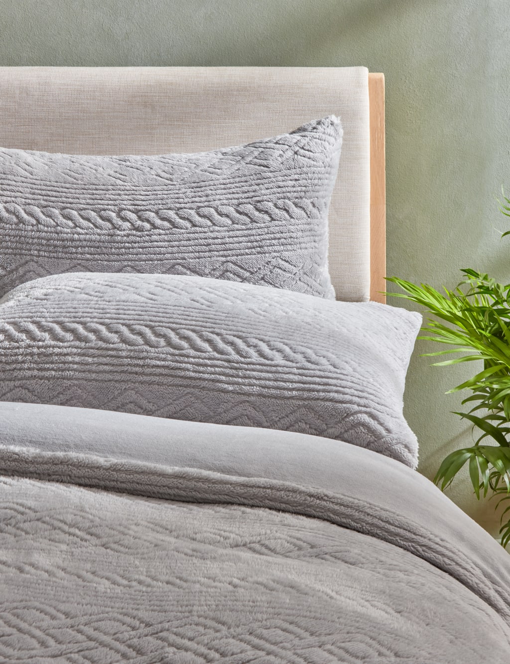 Geometric Cable Knit Fleece Bedding Set M S Collection M S