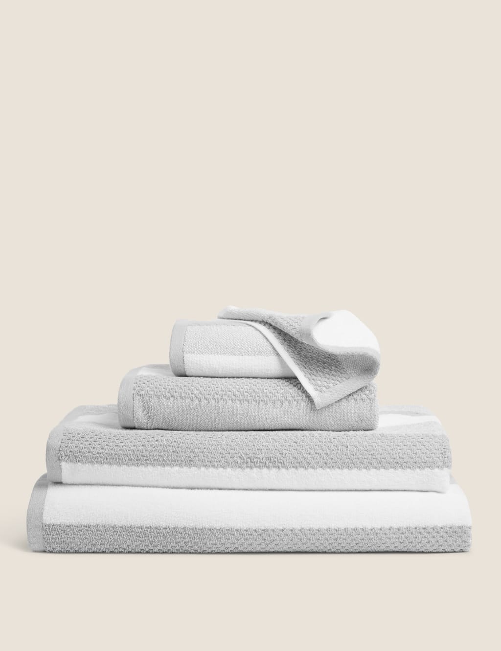 Pure Cotton Striped Textured Towel 2 of 5