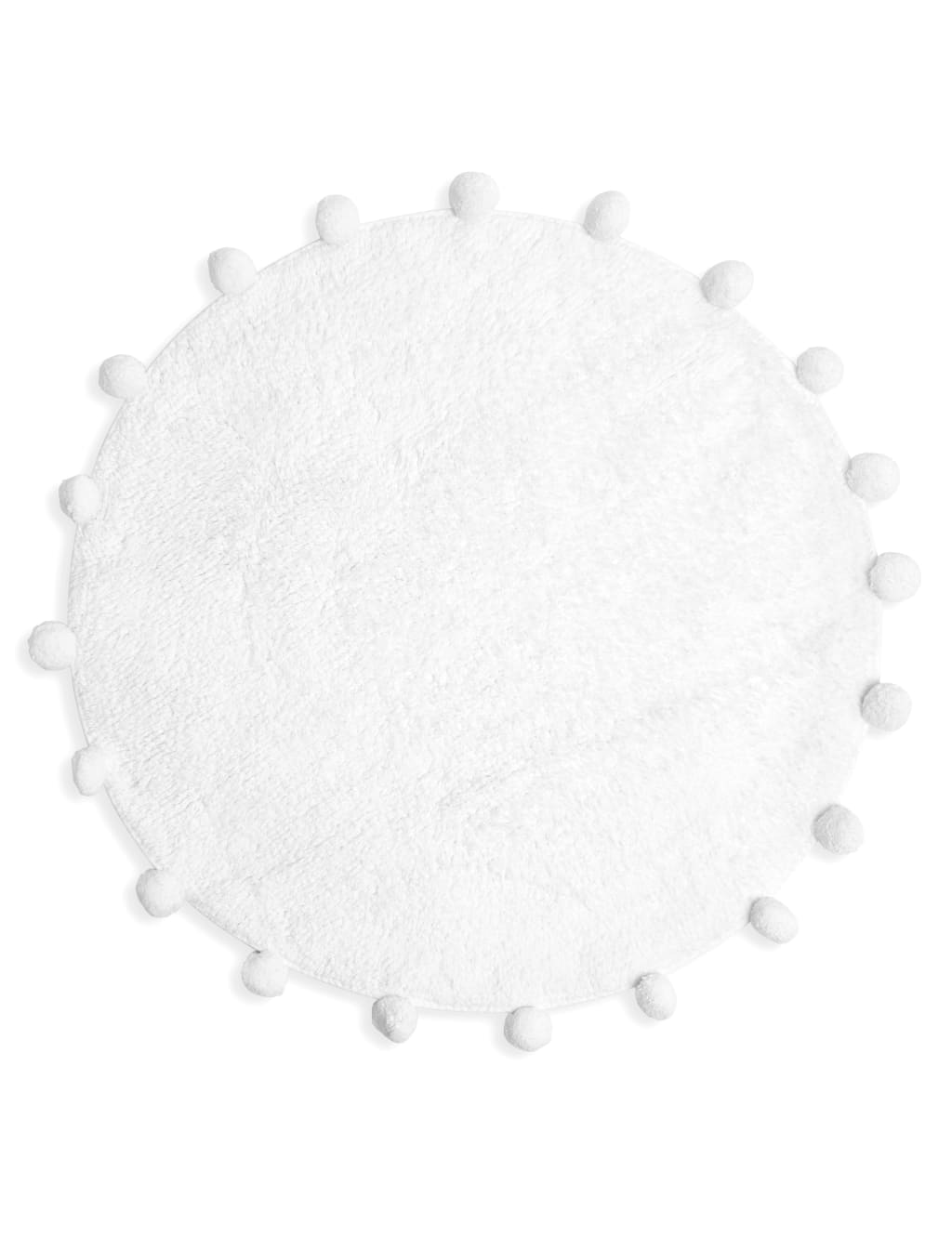 Pure Cotton Pom Pom Round Bath Mat 1 of 1