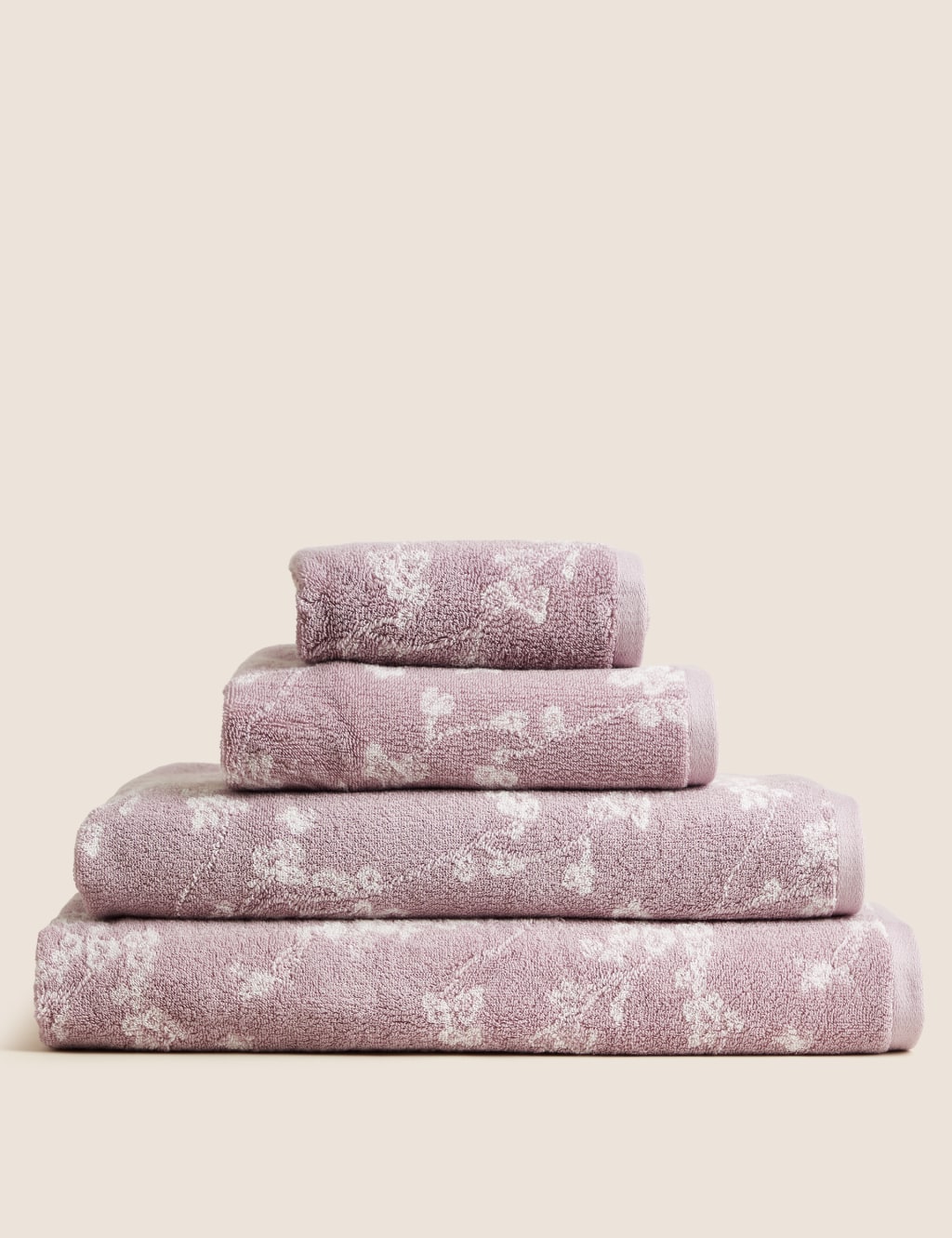 Super Soft Pure Cotton Floral Jacquard Towel M S Collection M S