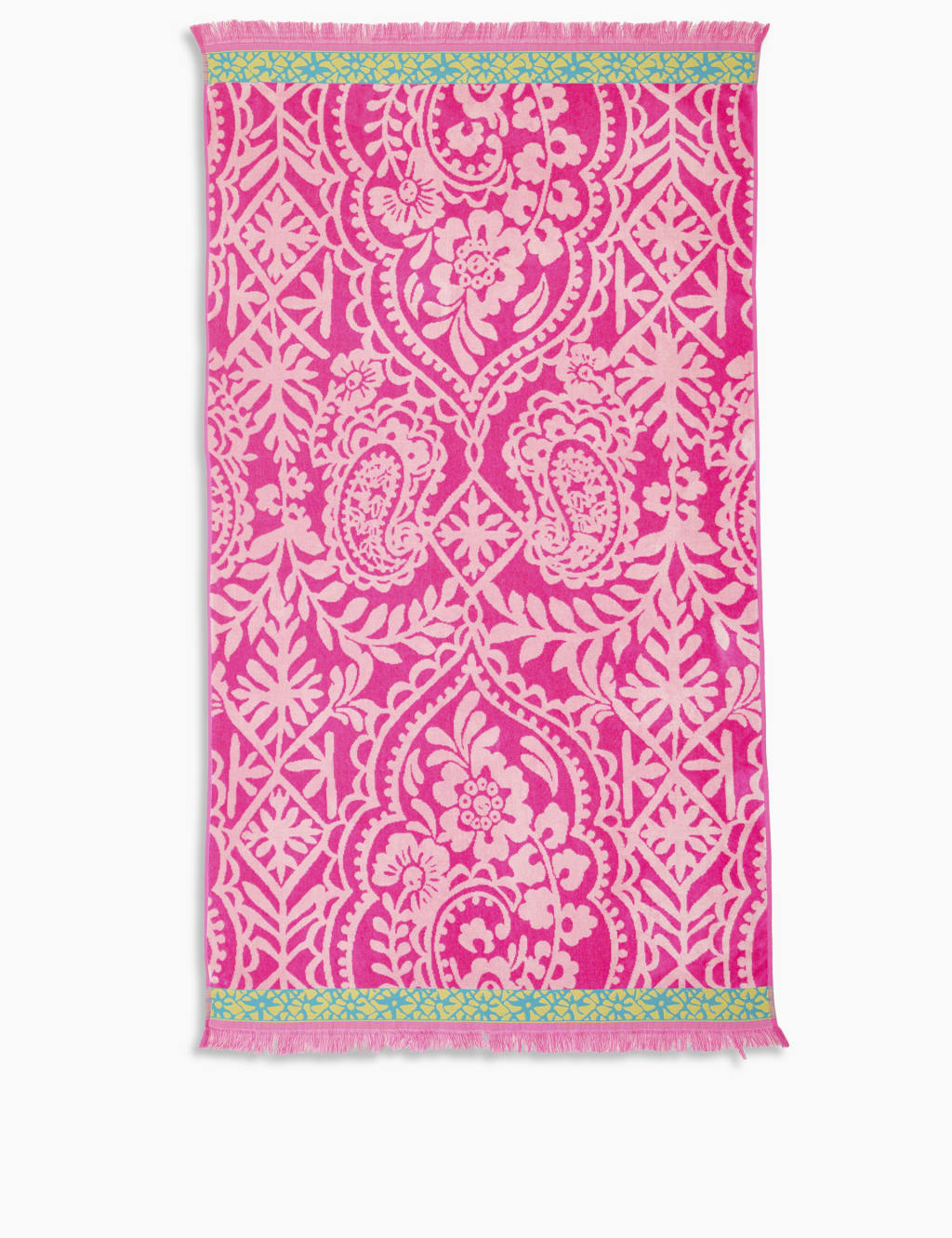 Pure Cotton Paisley Fringed Beach Towel 1 of 3