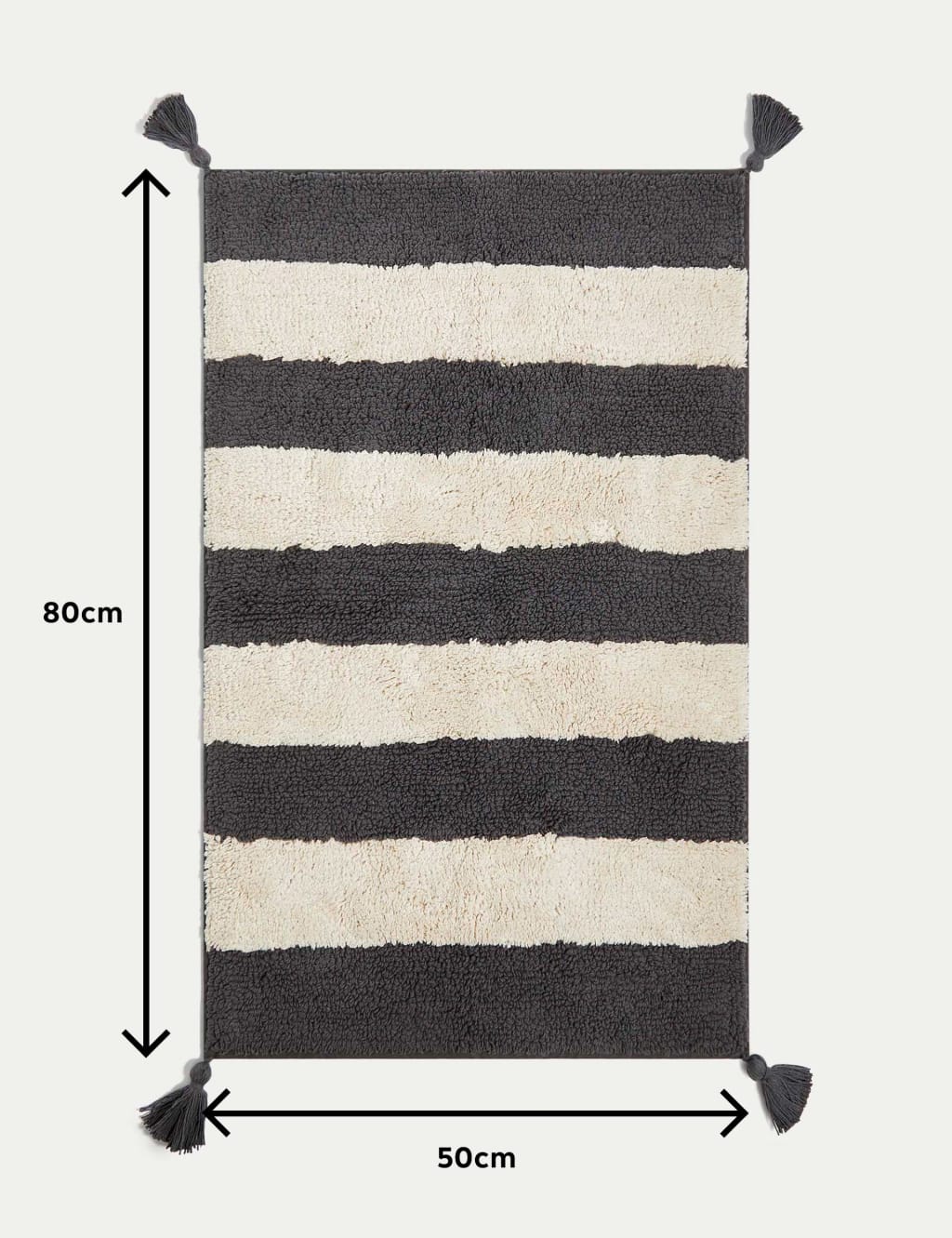 Pure Cotton Striped Bath Mat M S Collection M S