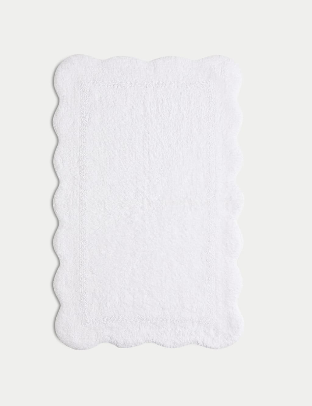 Pure Cotton Scalloped Bath Mat 2 of 2