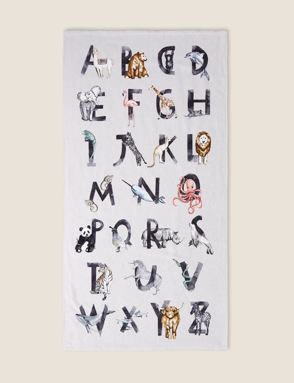 Alphabet towels outlet
