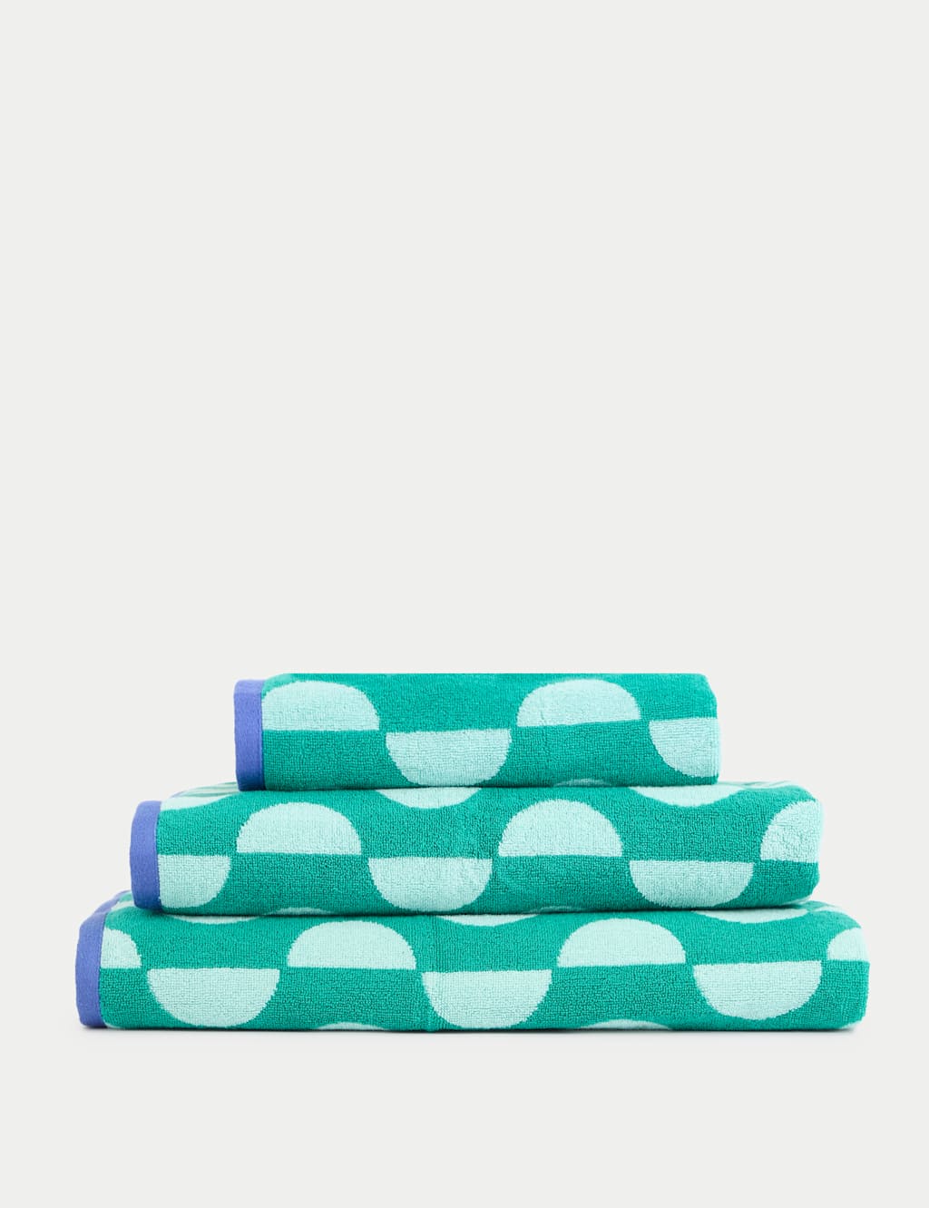 Pure Cotton Geometric Semi Circle Towel 3 of 5