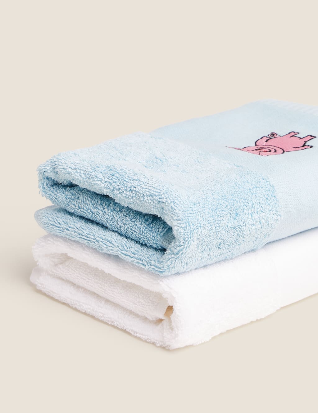 Set of 2 Pure Cotton Percy Pig Guest Towels Percy Pig M S